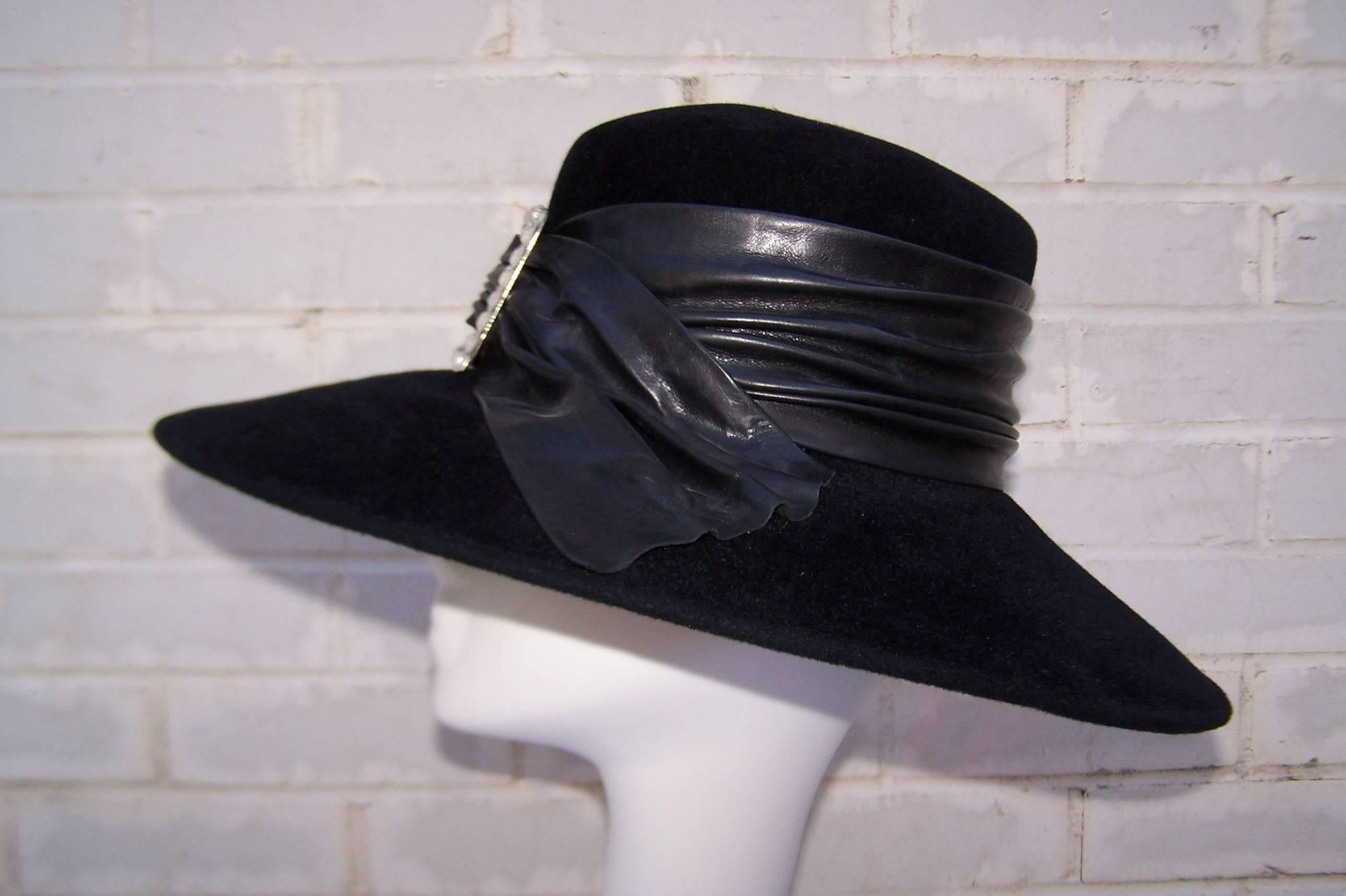 C.1990 Gabriel Amar For Frank Olive Wide Brimmed Pilgrim Style Hat 2