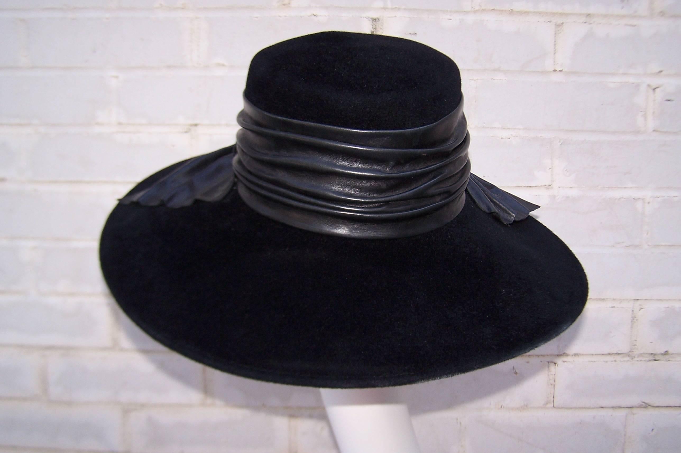 C.1990 Gabriel Amar For Frank Olive Wide Brimmed Pilgrim Style Hat 3