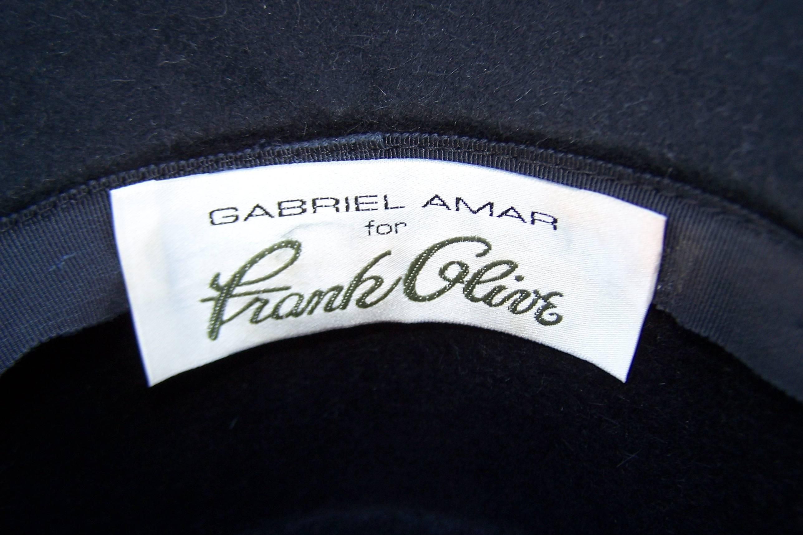 C.1990 Gabriel Amar For Frank Olive Wide Brimmed Pilgrim Style Hat 6