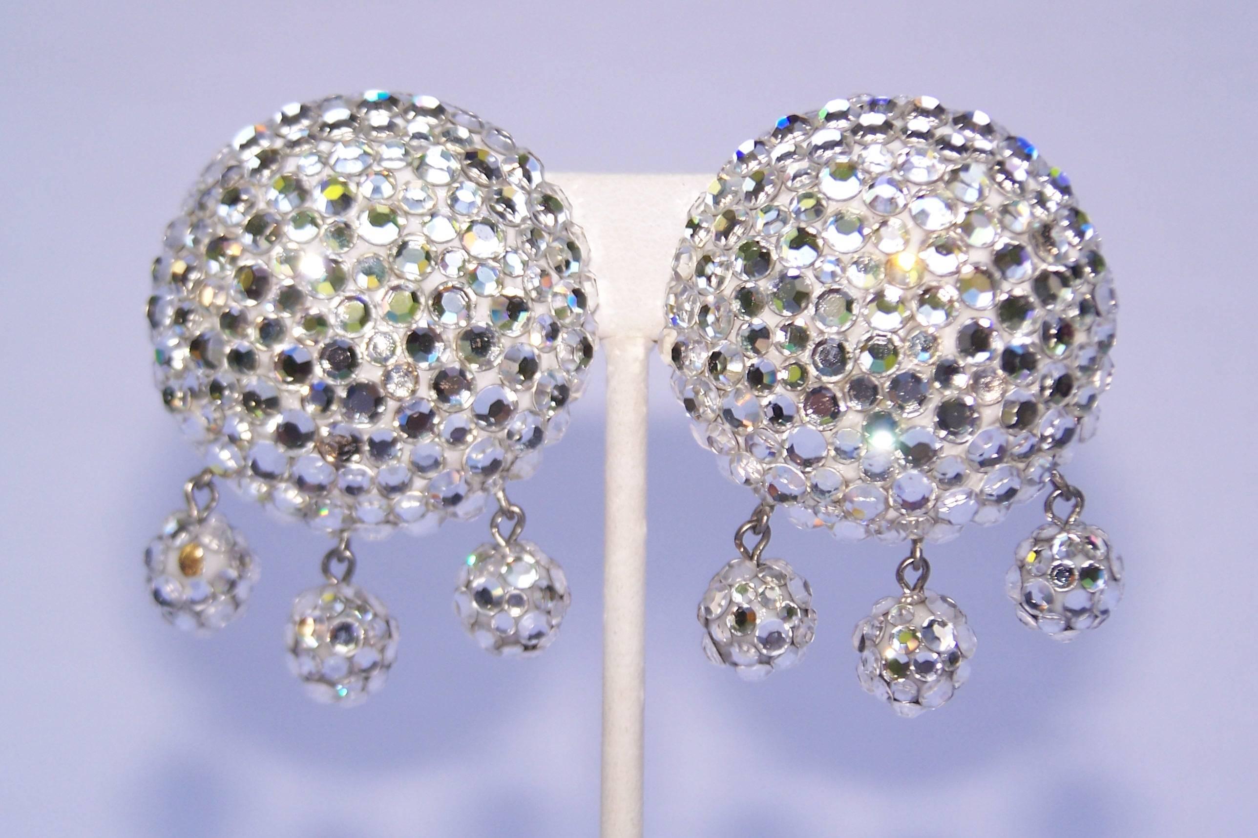 disco ball clip on earrings