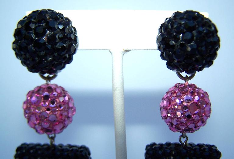 Vintage 14K Gold Earrings Mod Go Go Ball Dangle Drops