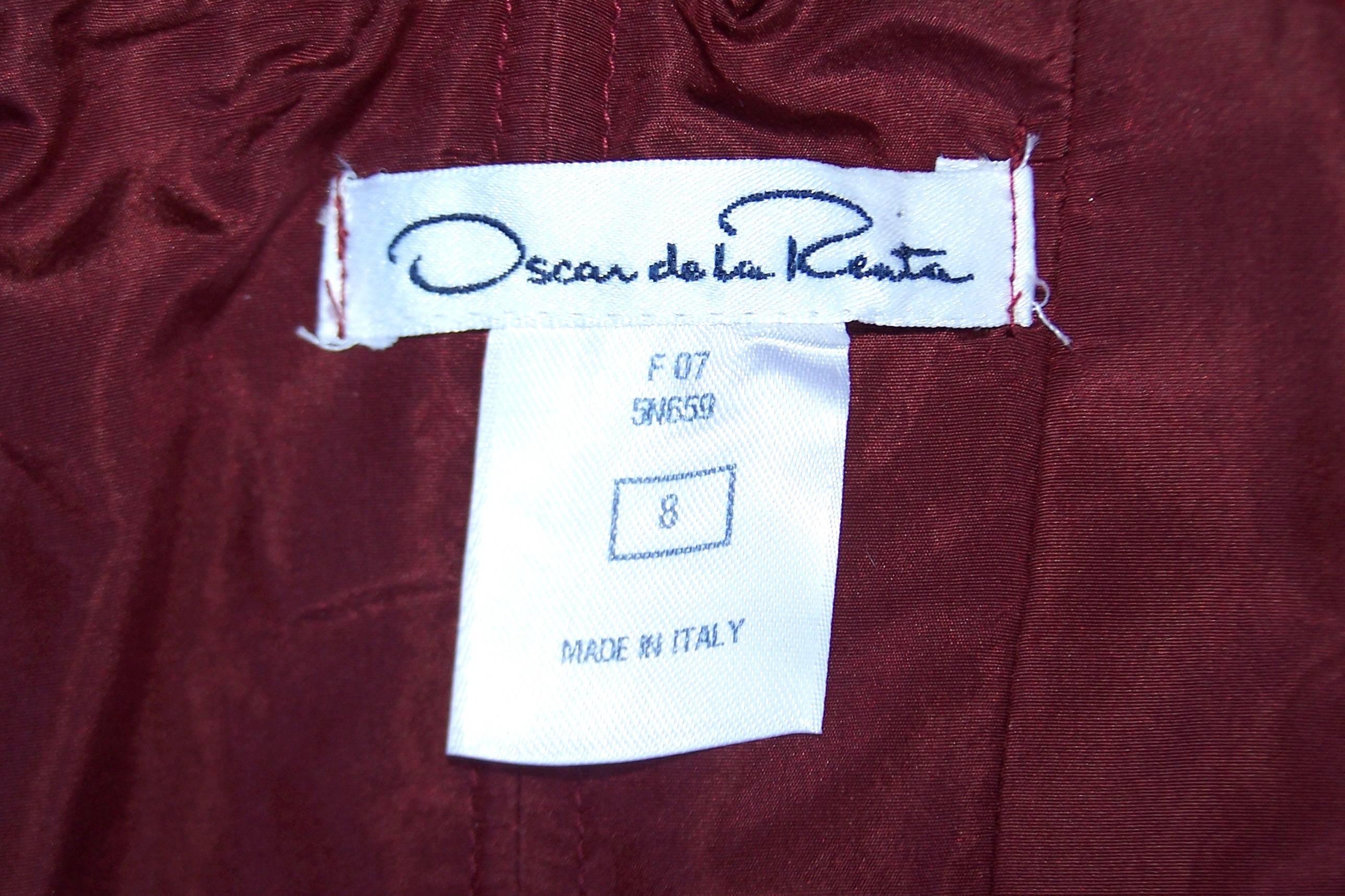 Oscar de la Renta Aubergine Silk Taffeta Dress C.2000 3