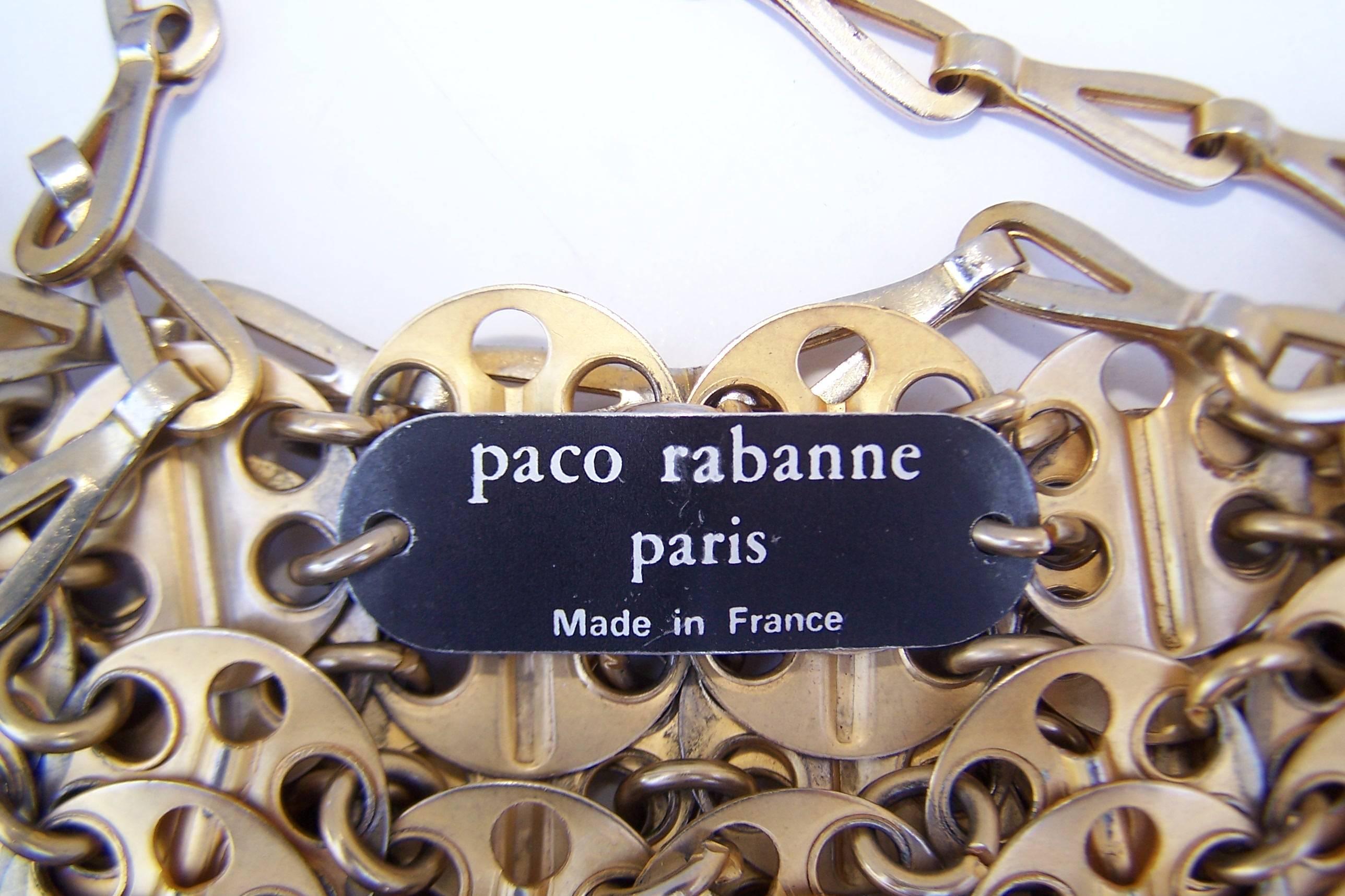 Iconic 1960's Paco Rabanne Space Age Gold Chain Mail Handbag & Earrings 1