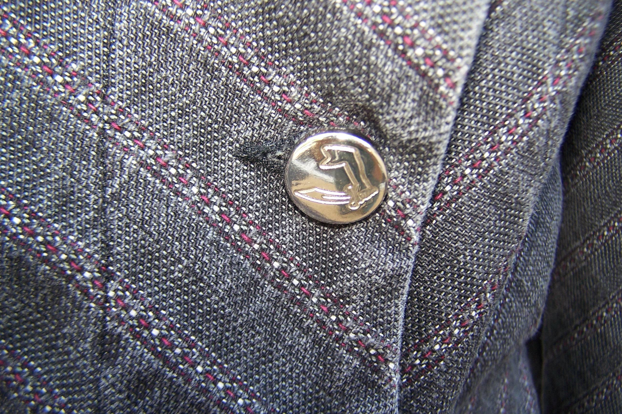 1990's Vivienne Westwood Anglomania Charcoal Denim Asymmetrical Jacket 4