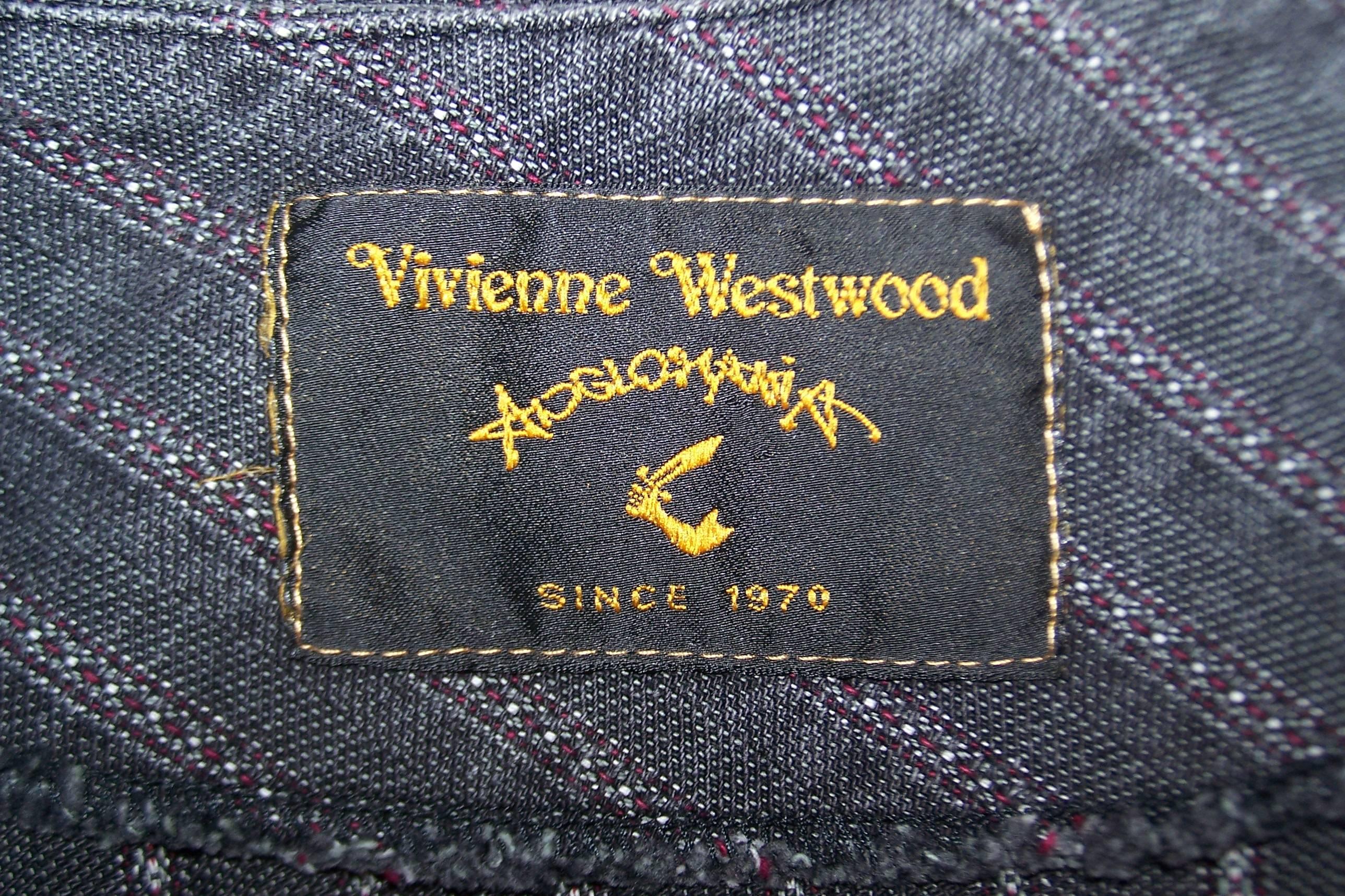 1990's Vivienne Westwood Anglomania Charcoal Denim Asymmetrical Jacket 5