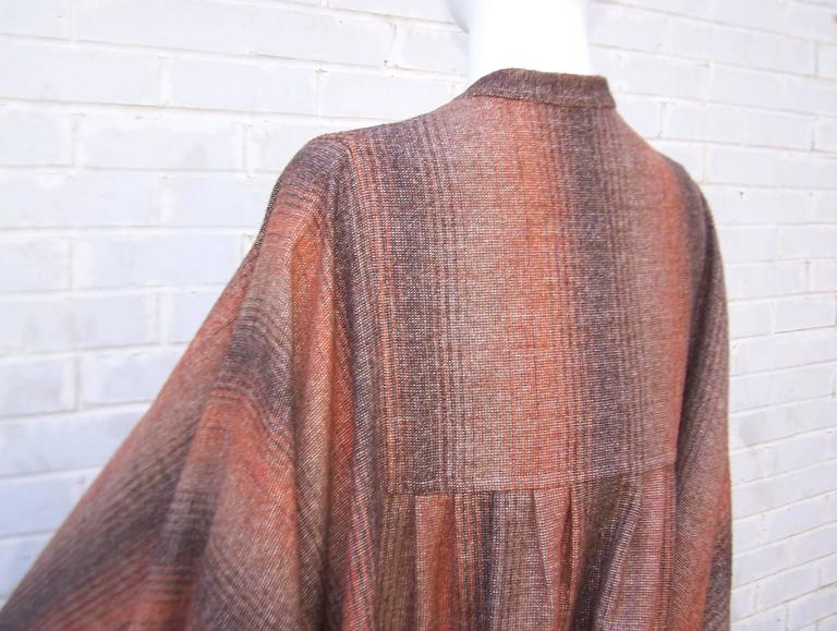 1970's Lanvin Haute Couture Autumnal Wool Tweed Cape For Sale at 1stDibs