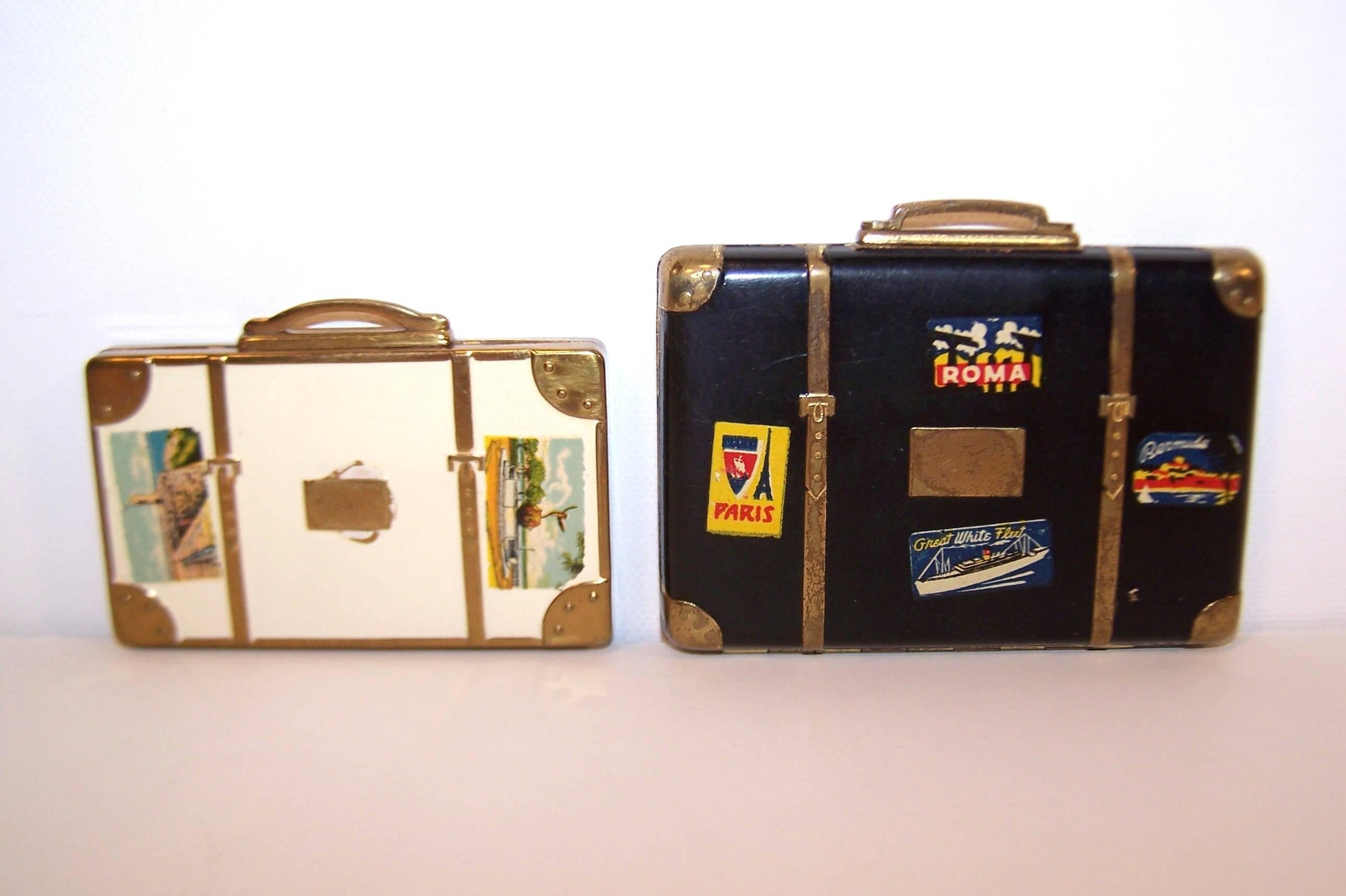 Whimsical 1940's Miniature Suitcase Powder Compacts 5