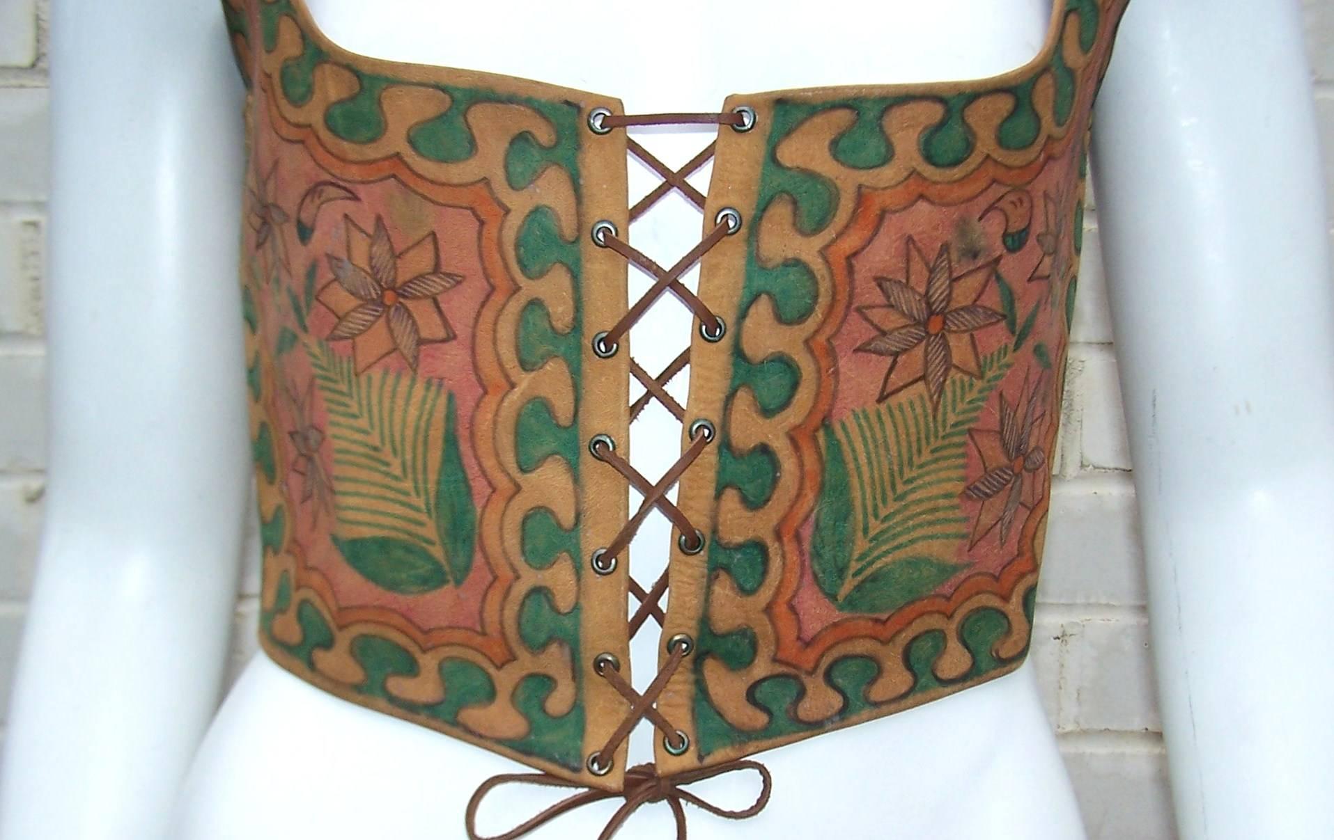 leather vest corset