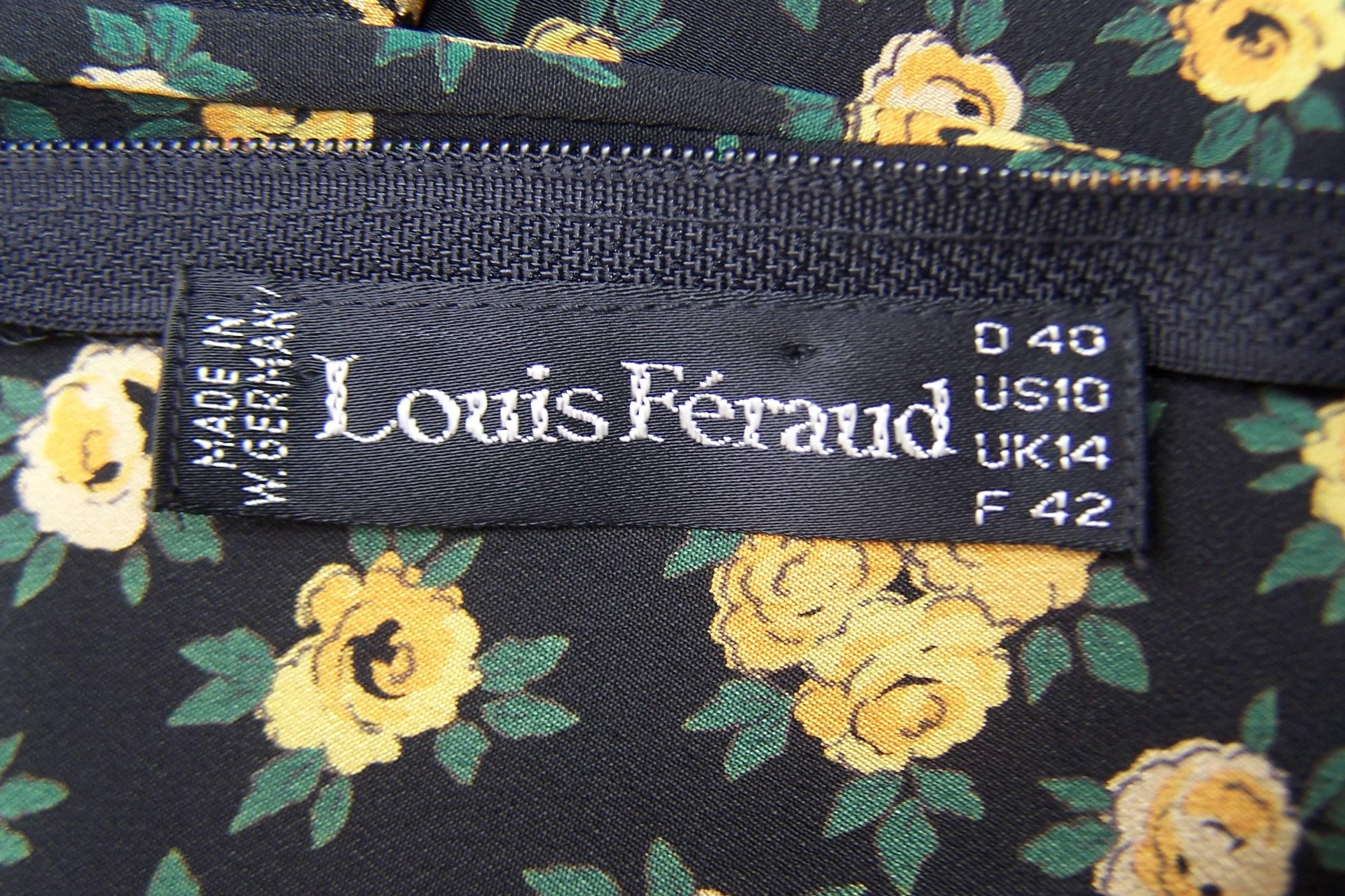 Louis Feraud Floral Silk Dress, 1980's  For Sale 4