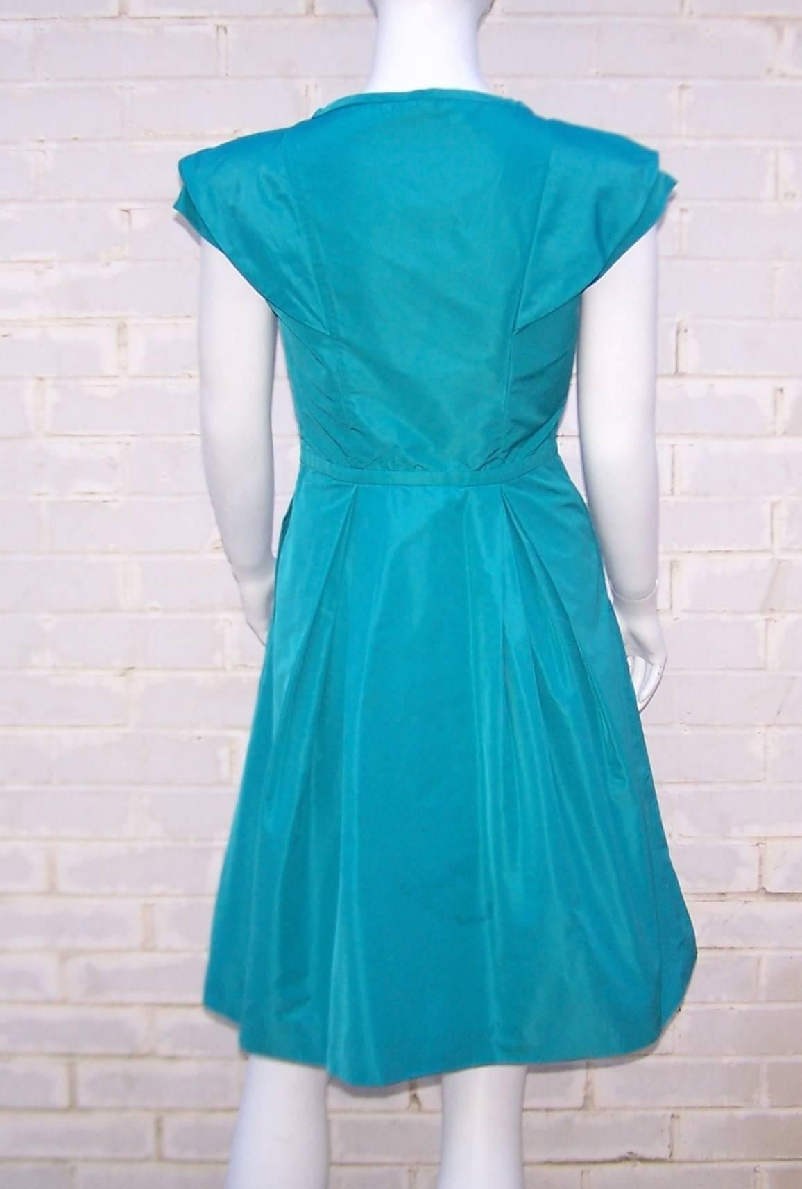 Girlish Miu Miu Aqua Blue Taffeta Party Dress  1