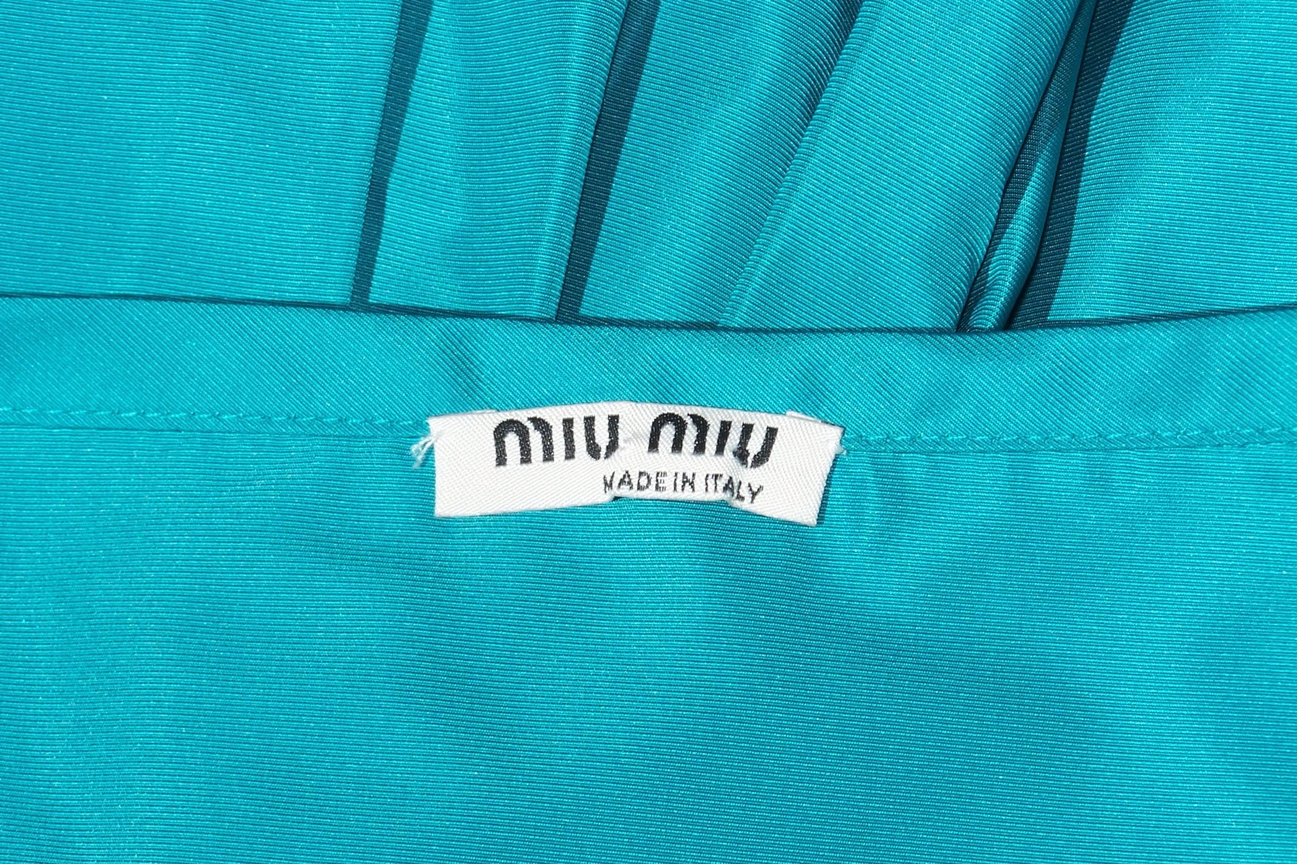 Girlish Miu Miu Aqua Blue Taffeta Party Dress  6