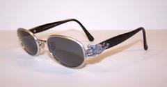 C.1990 Kieselstein-Cord Silberne Frosch-Sonnenbrille mit grauen Gläsern
