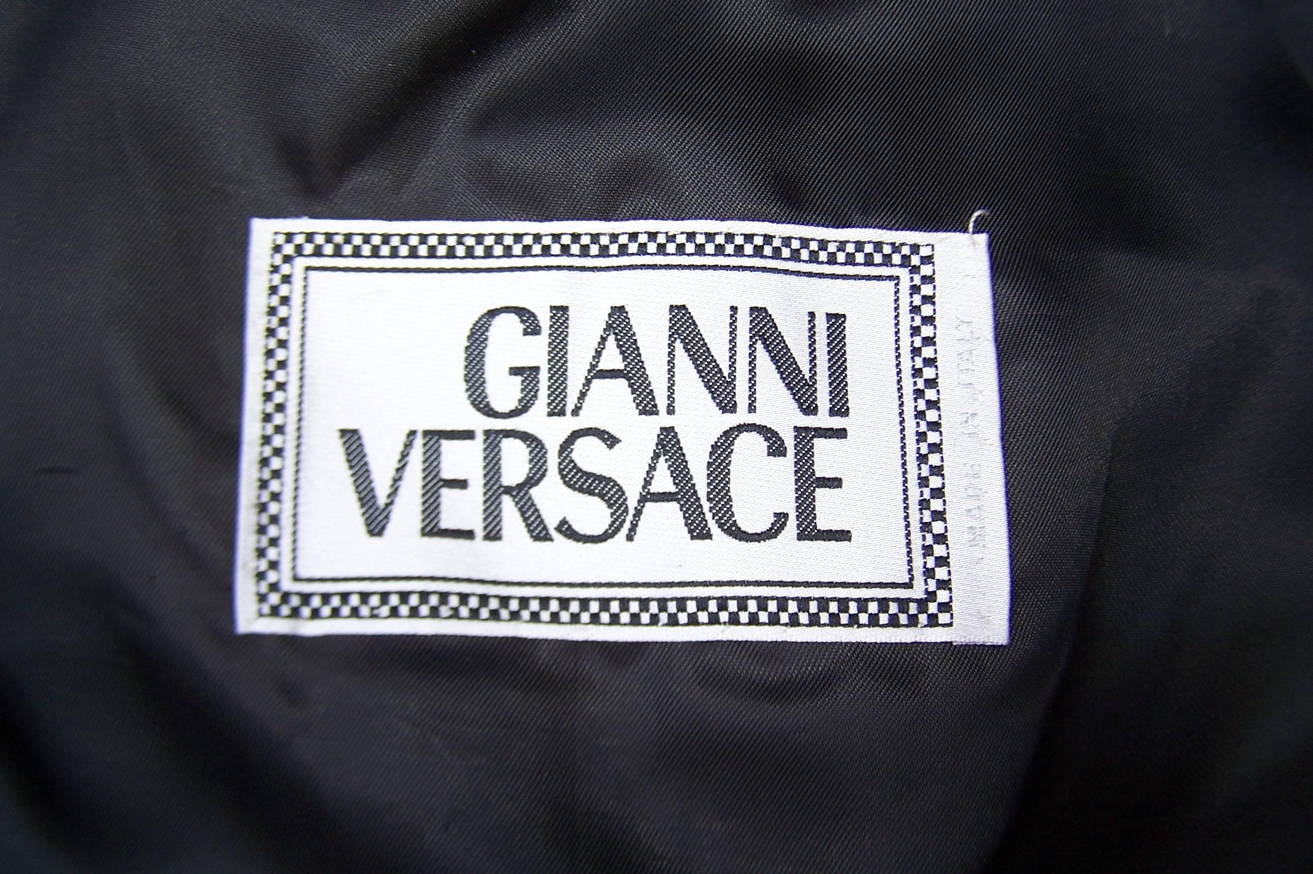 Fierce 1990's Gianni Versace Black Pony Hair Denim Style Jacket  6