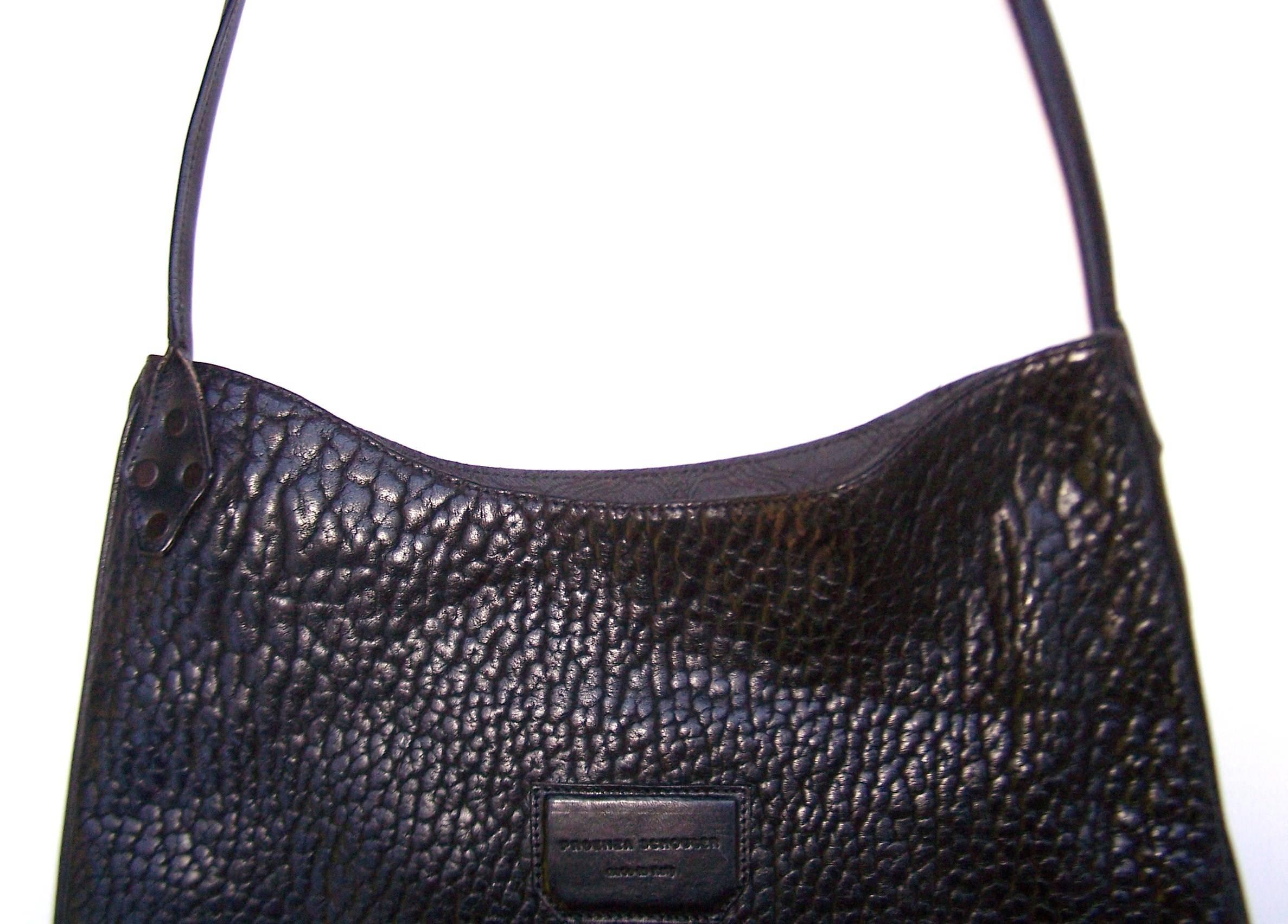 Women's Contemporary Proenza Schouler Black Buffalo Hide Hobo Handbag 