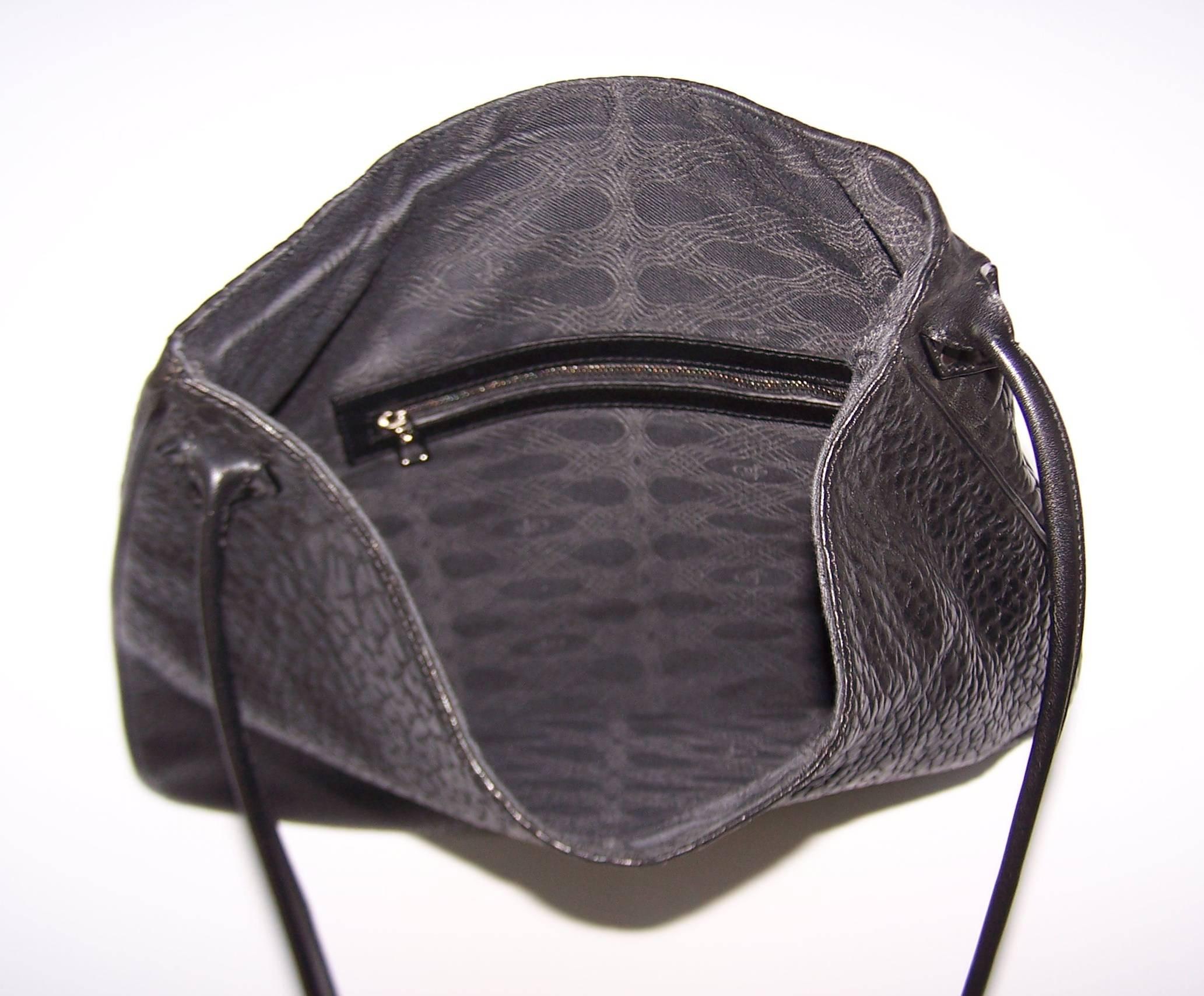 Contemporary Proenza Schouler Black Buffalo Hide Hobo Handbag  2