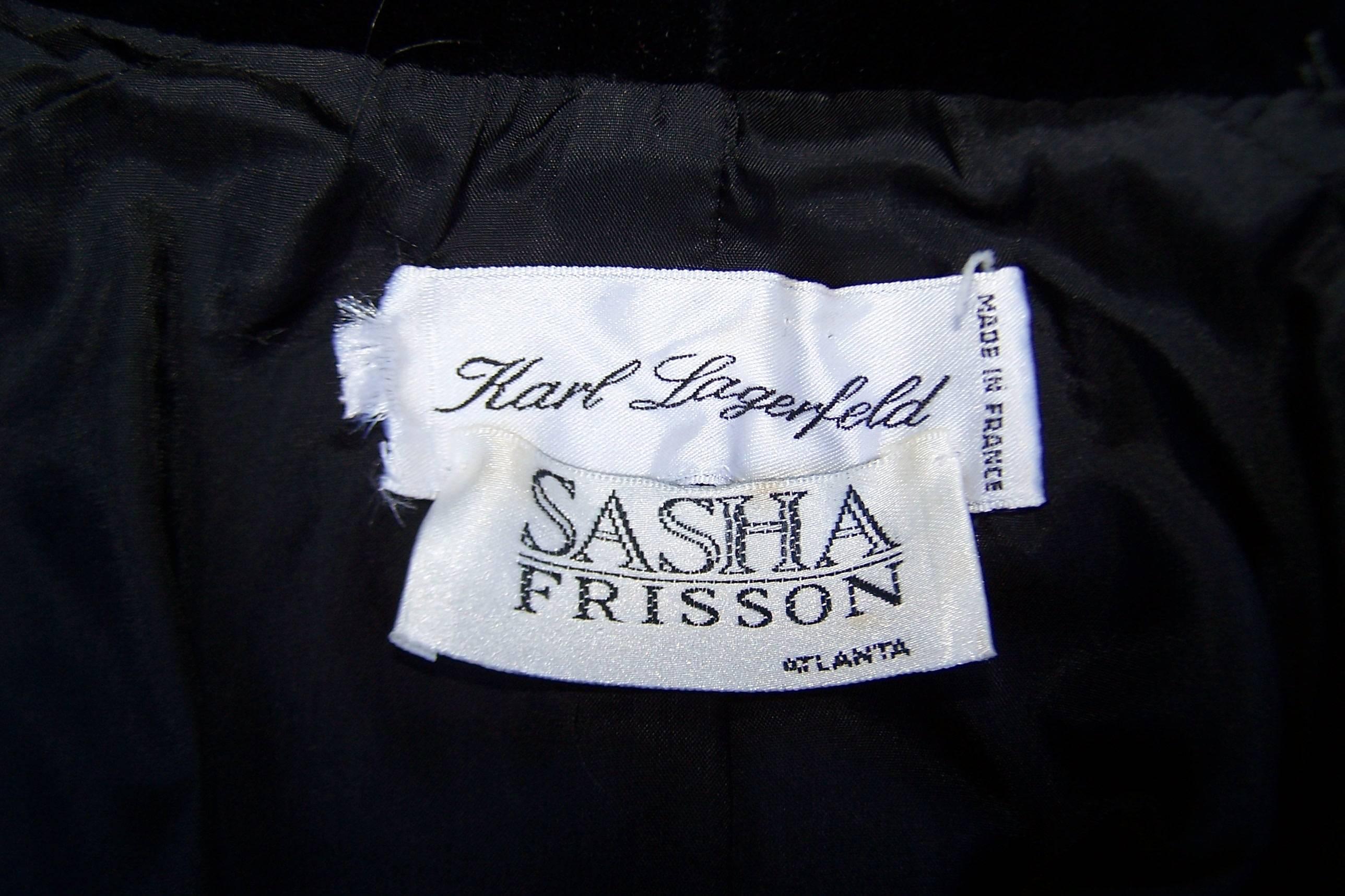 1980's Karl Lagerfeld Black Velvet Jacket With Intricate Gold Braid & Beading 6