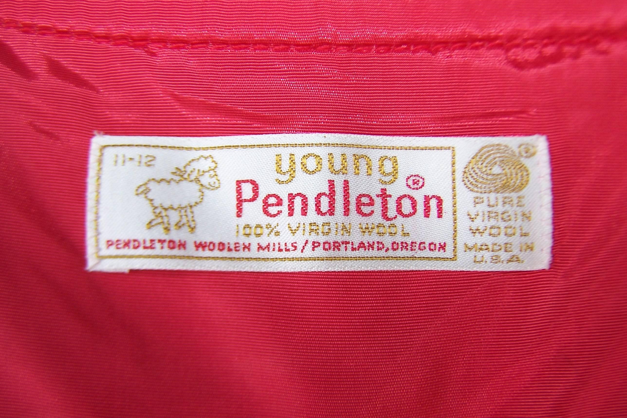 1970's Young Pendleton Red Pinstripe Wool Waistcoat Vest 4