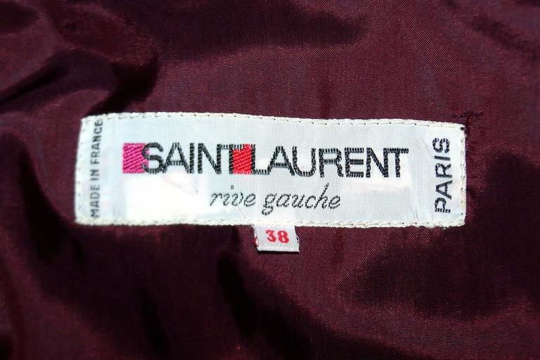 1970's Yves Saint Laurent Rive Gauche Rich Ruby Red Velvet Smock Coat ...