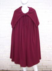 Dramatic 1970's Valentino Aubergine Angora Wool Sweater Cape With Skirt
