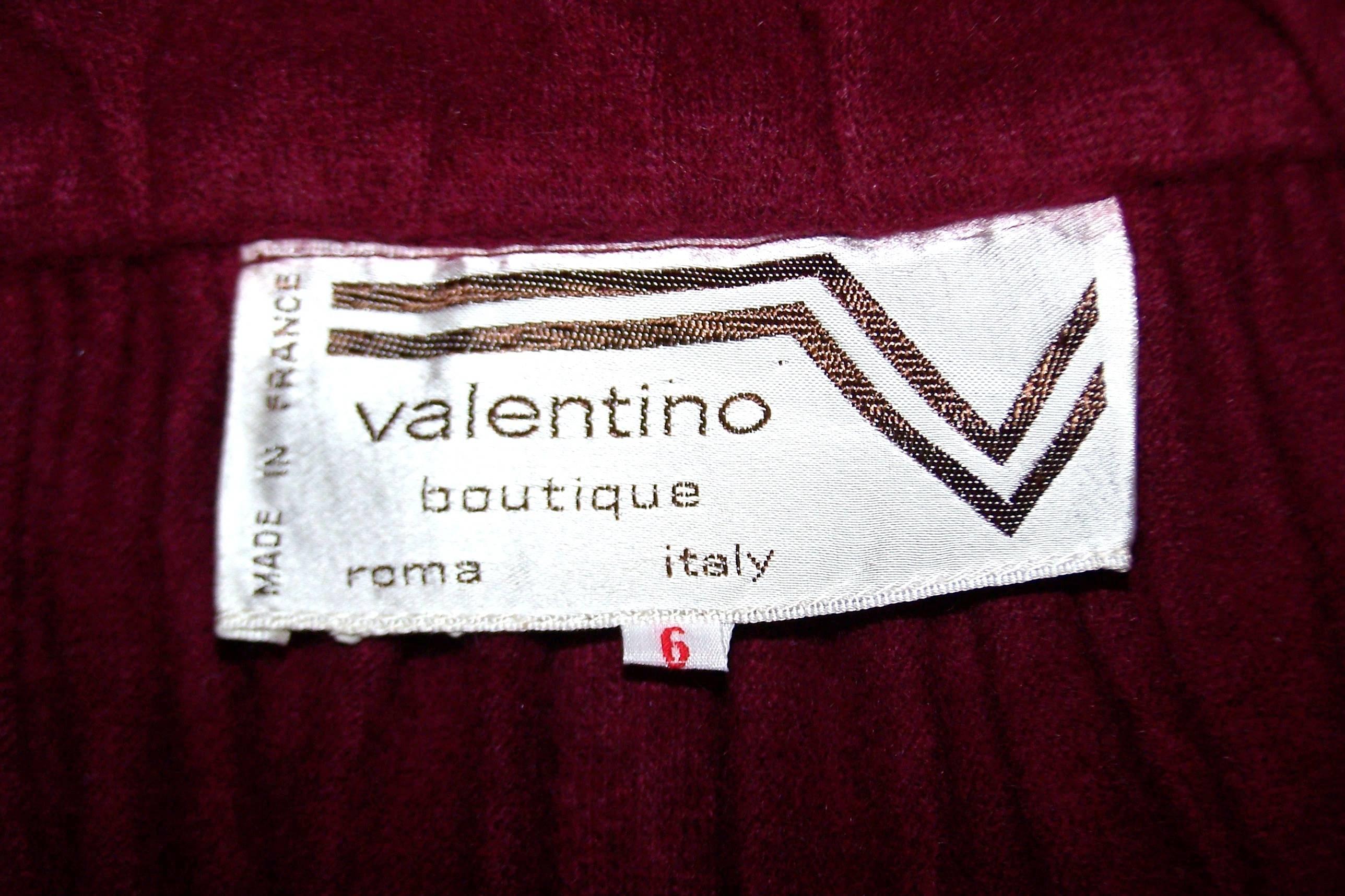 Dramatic 1970's Valentino Aubergine Angora Wool Sweater Cape With Skirt 5