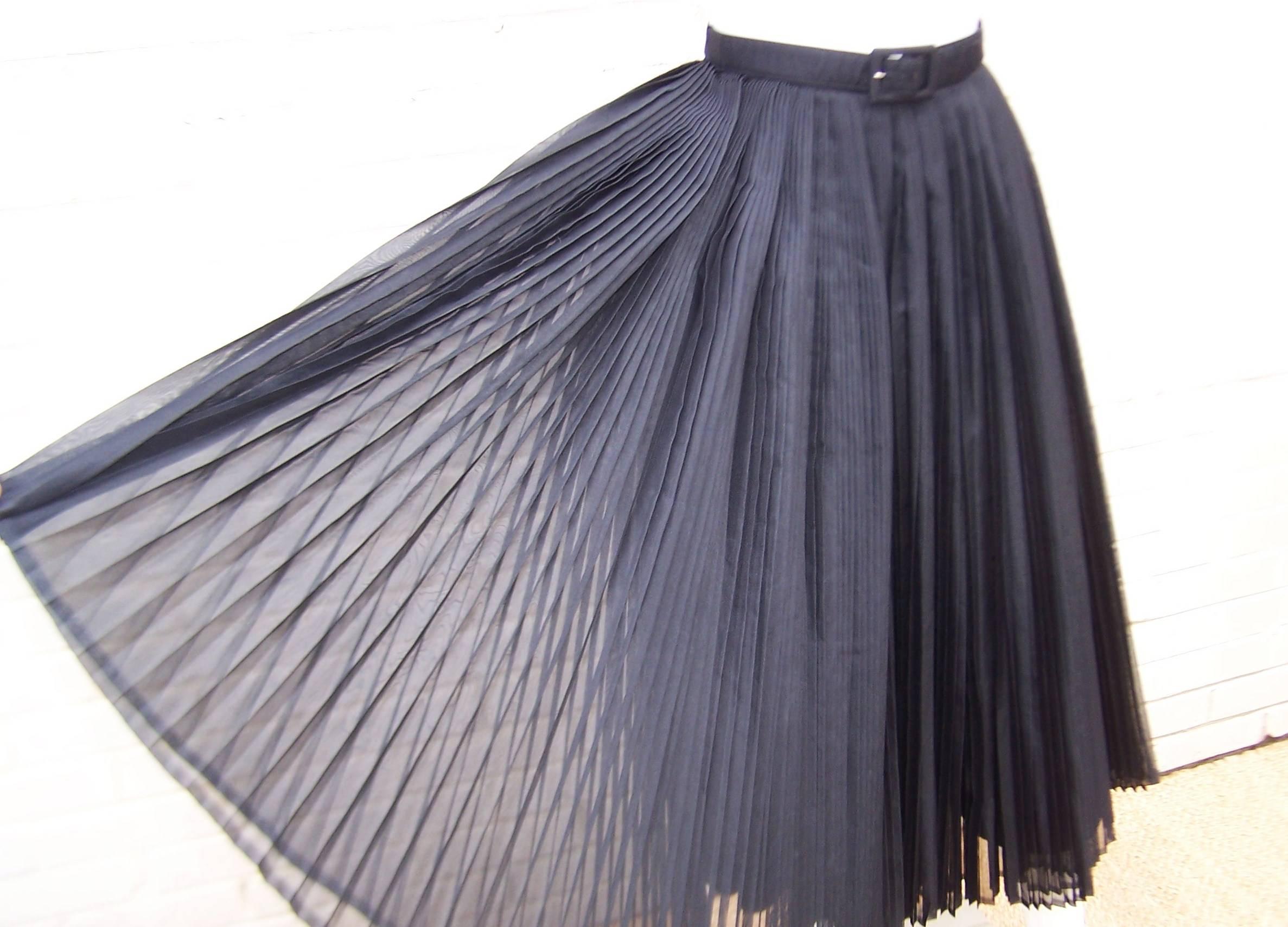 Fun 1950's Cadillac Original Black Micro Pleated Chiffon Circle Skirt ...