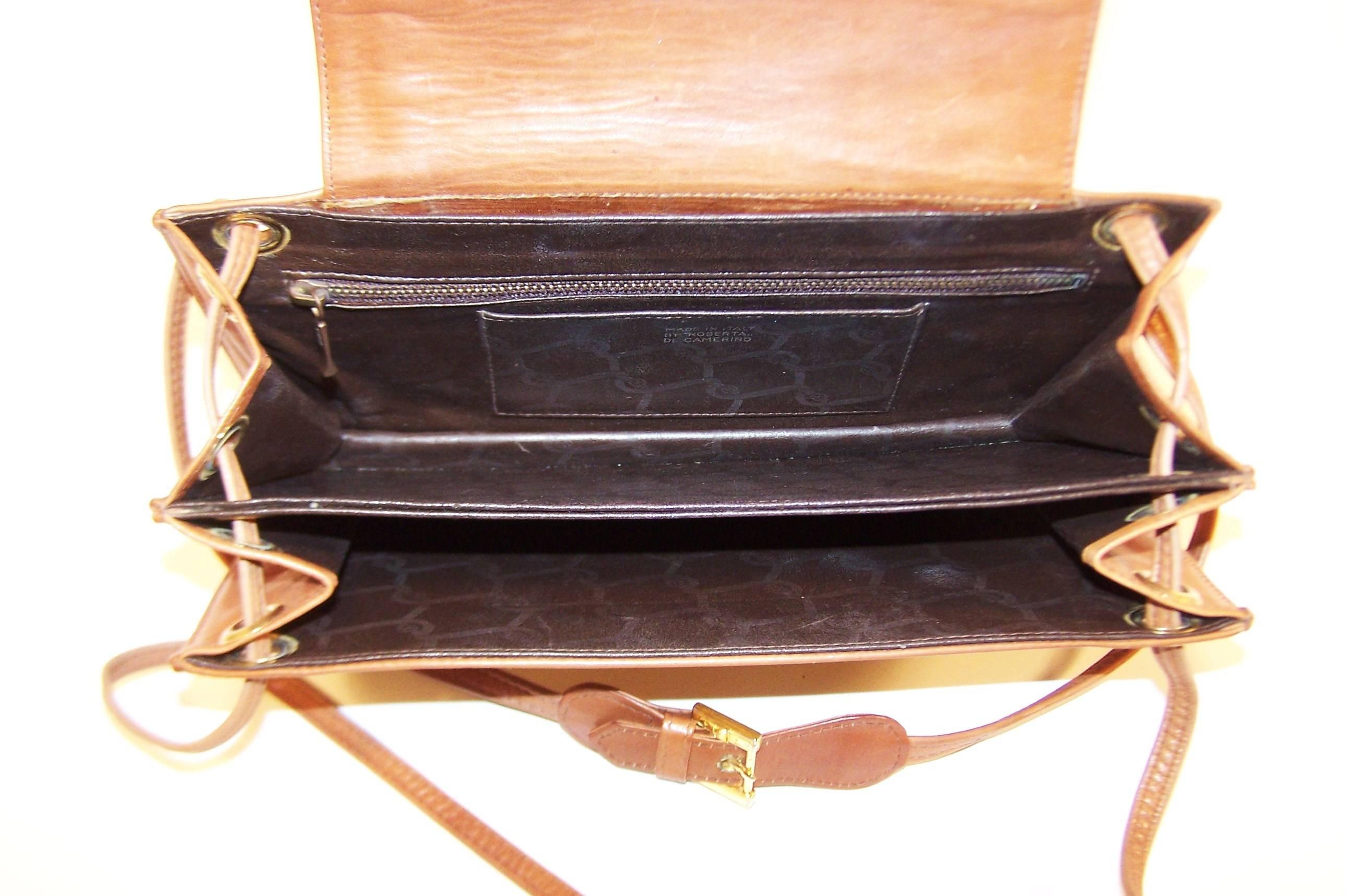 C.1970 Roberta Di Camerino Full Leather Envelope Style Handbag 3
