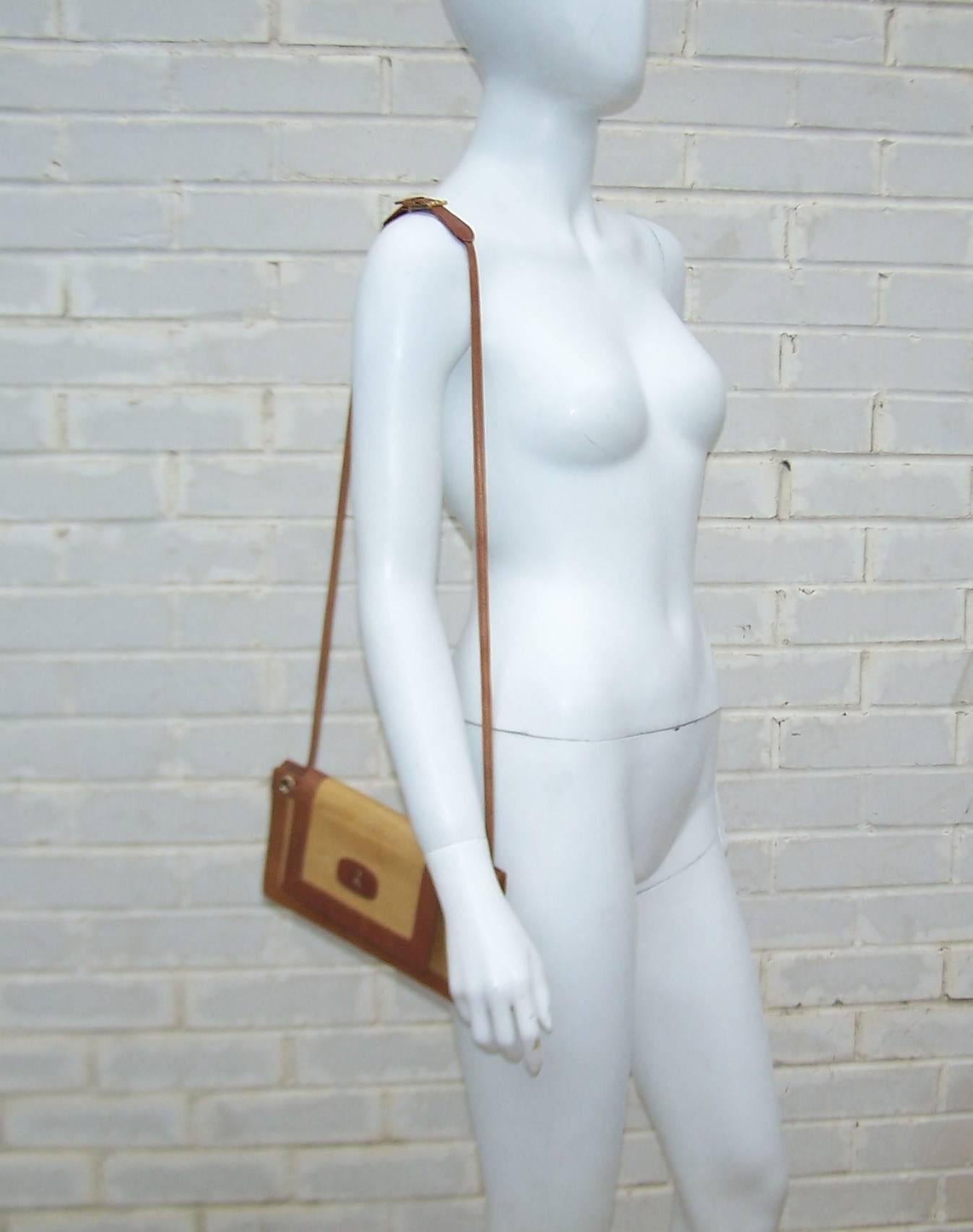 C.1970 Roberta Di Camerino Full Leather Envelope Style Handbag 2