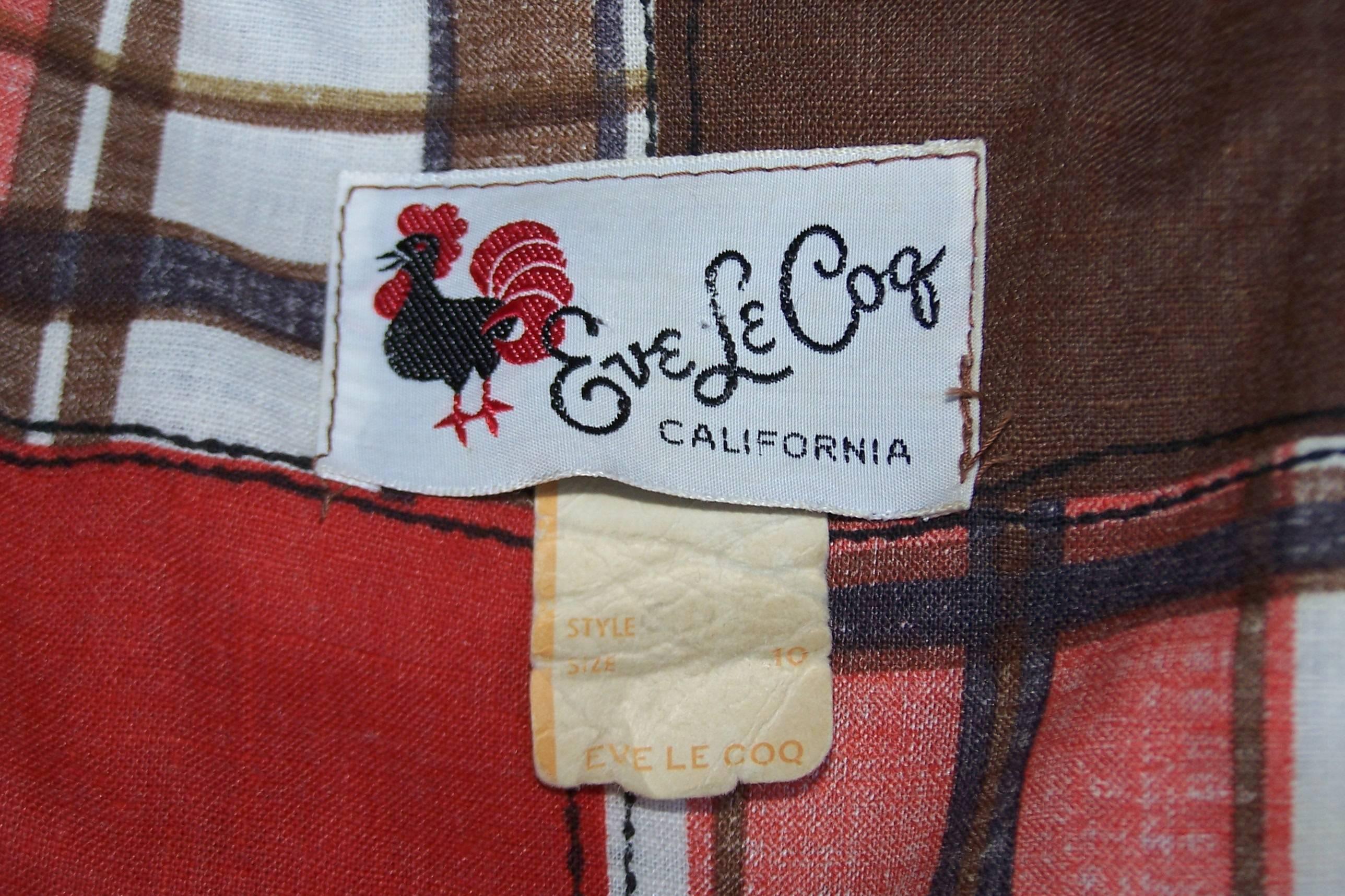 Fun 1960's Eve Le Coq of California Autumnal Patchwork Maxi Dress 4