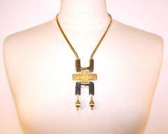 Mod 1970's Tortolani Gold Plated Modernist Articulated Pendant Necklace
