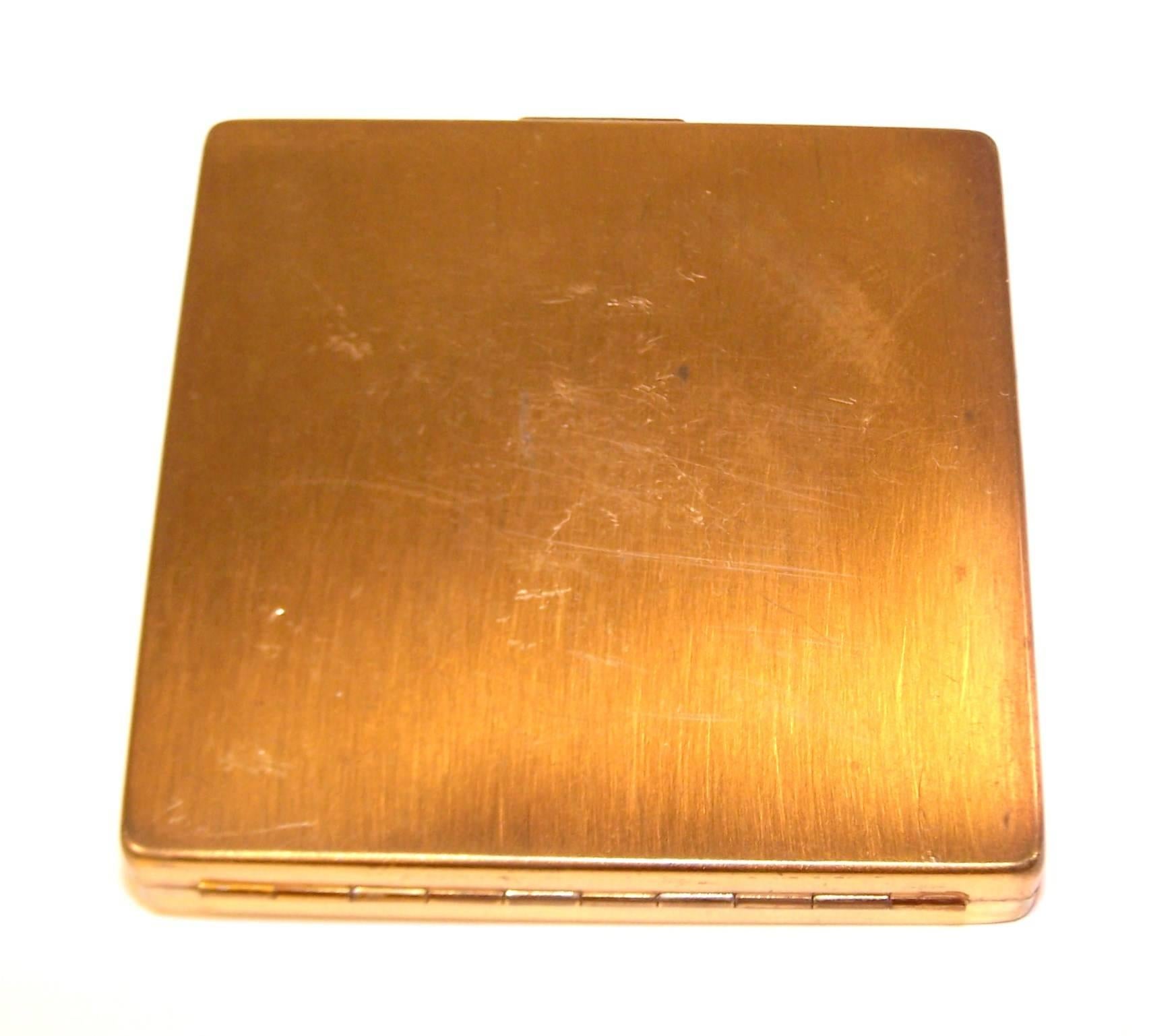 Women's Alligators Abound 1950's Ciner Leather Covered Powder Compact With Lipstick