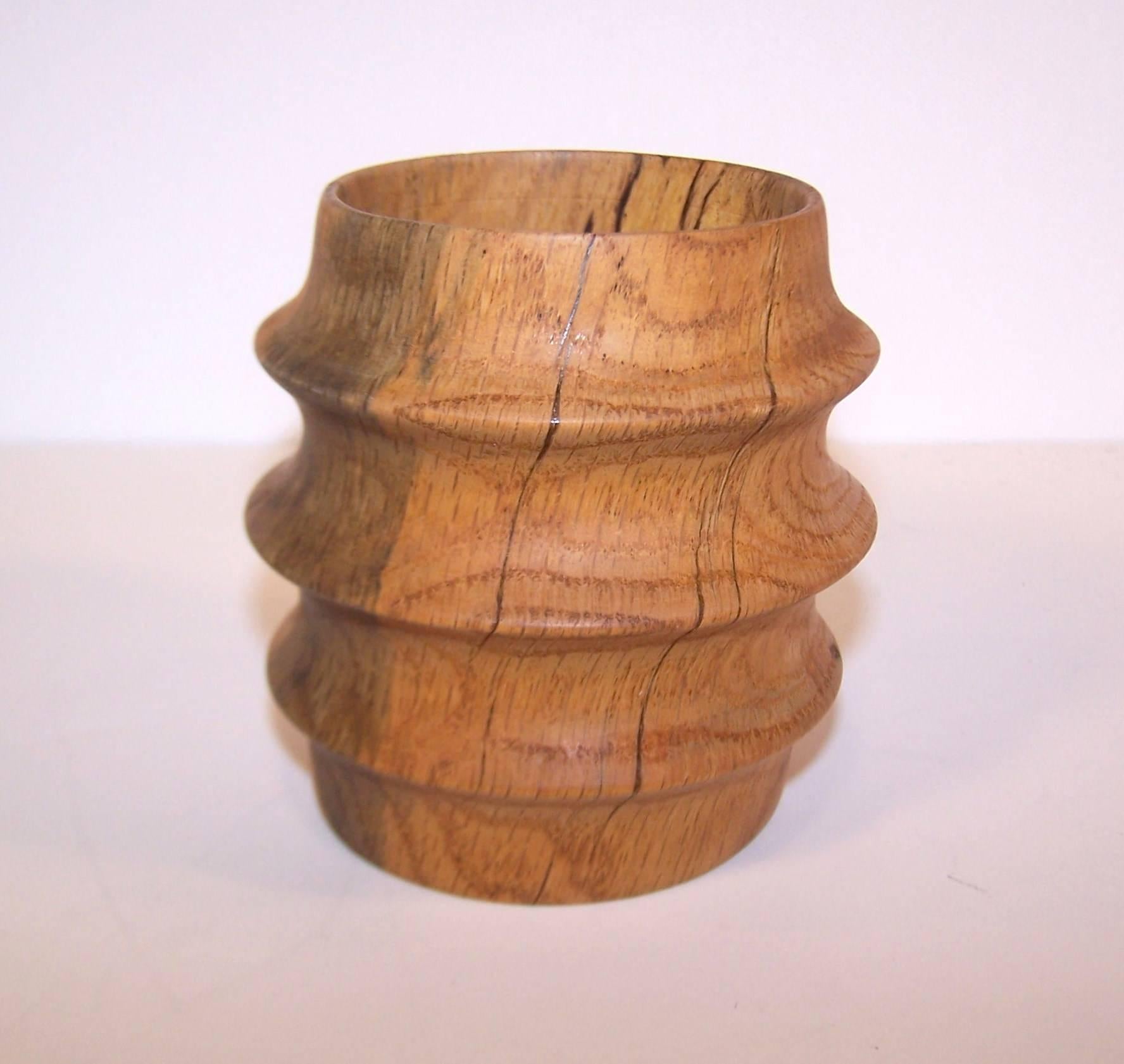 Women's Sculptural 1980's Turned Wood Bangle Bracelet