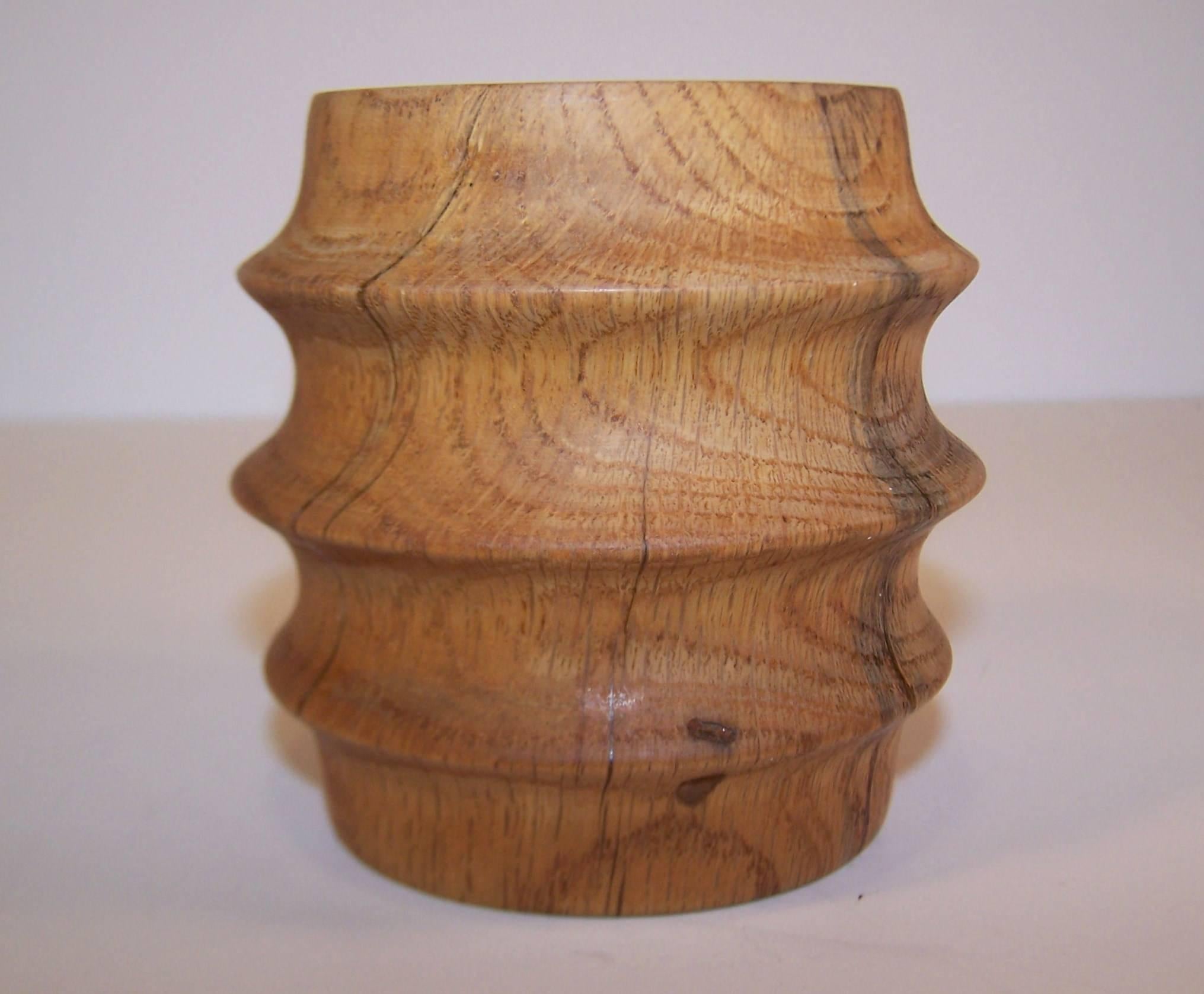 Sculptural 1980's Turned Wood Bangle Bracelet 3
