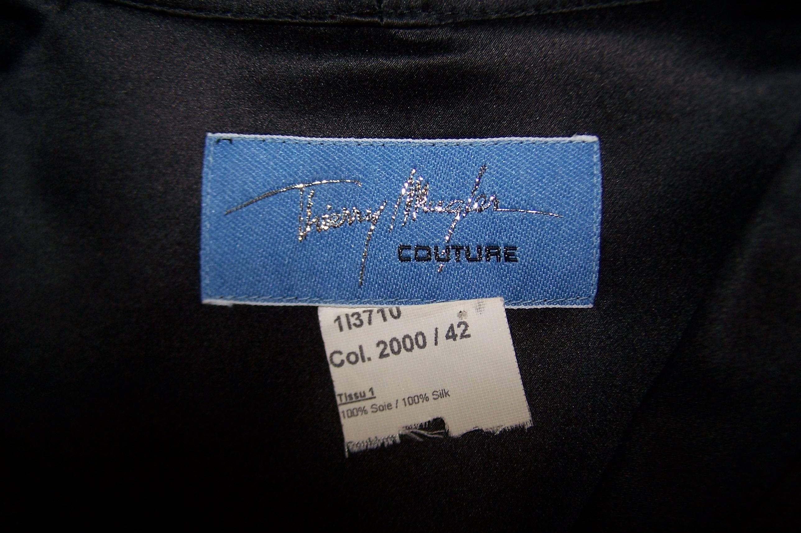 Thierry Mugler Couture Black Silk Charmeuse Evening Pajamas 6