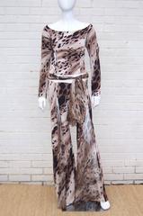 C.1990 Jiki Monte Carlo Animal Print Bell Bottom Catsuit