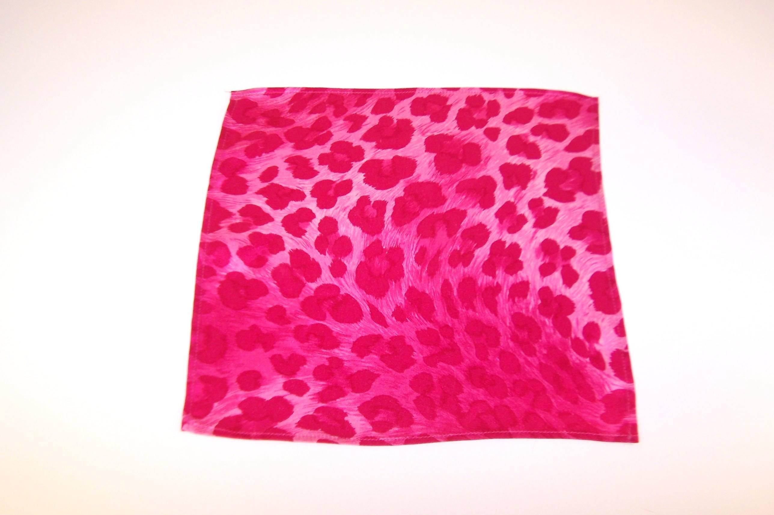 1980's Escada Hot Pink Leopard Print Silk Charmeuse Blouse 3