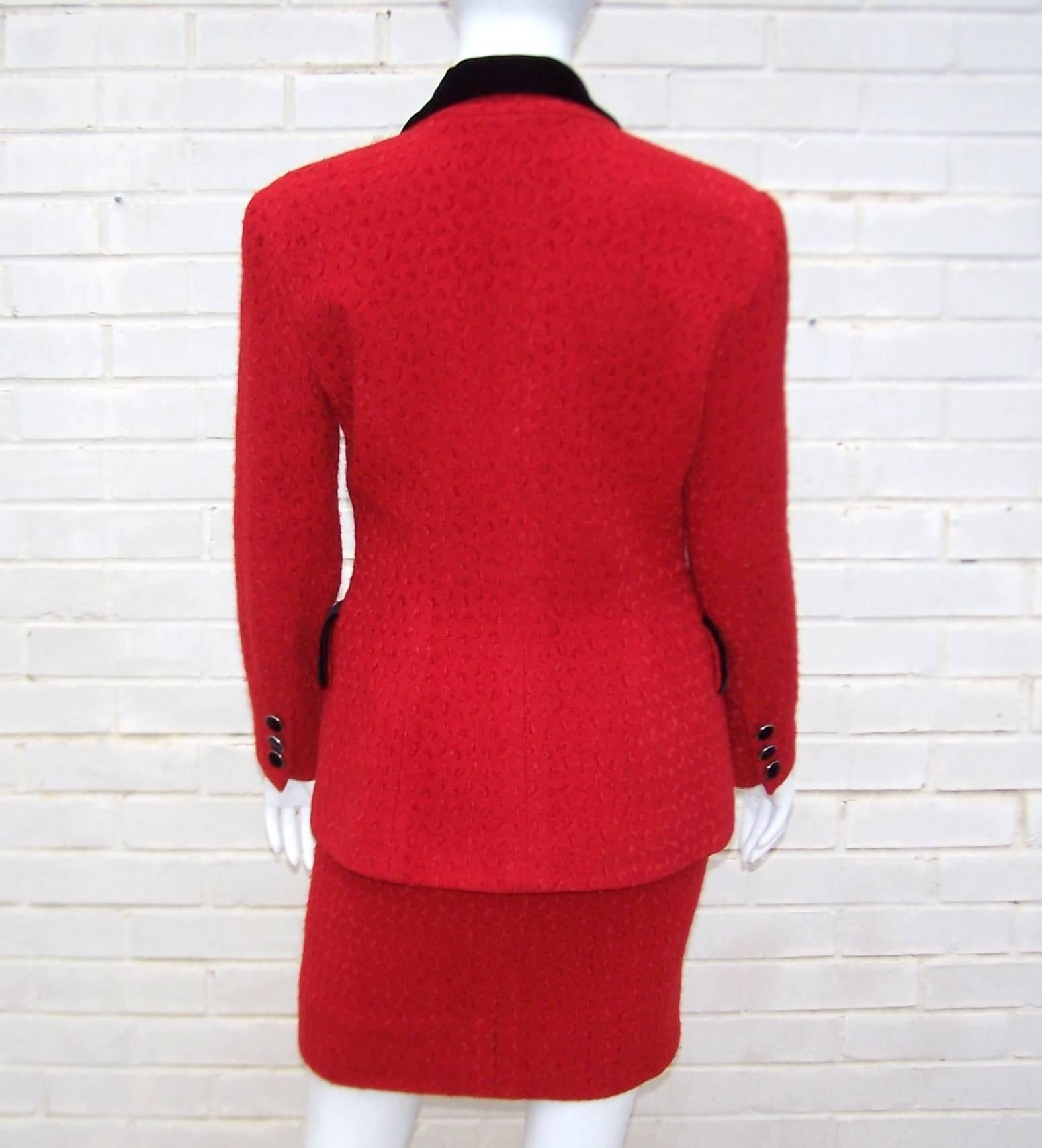 karl lagerfeld red suit