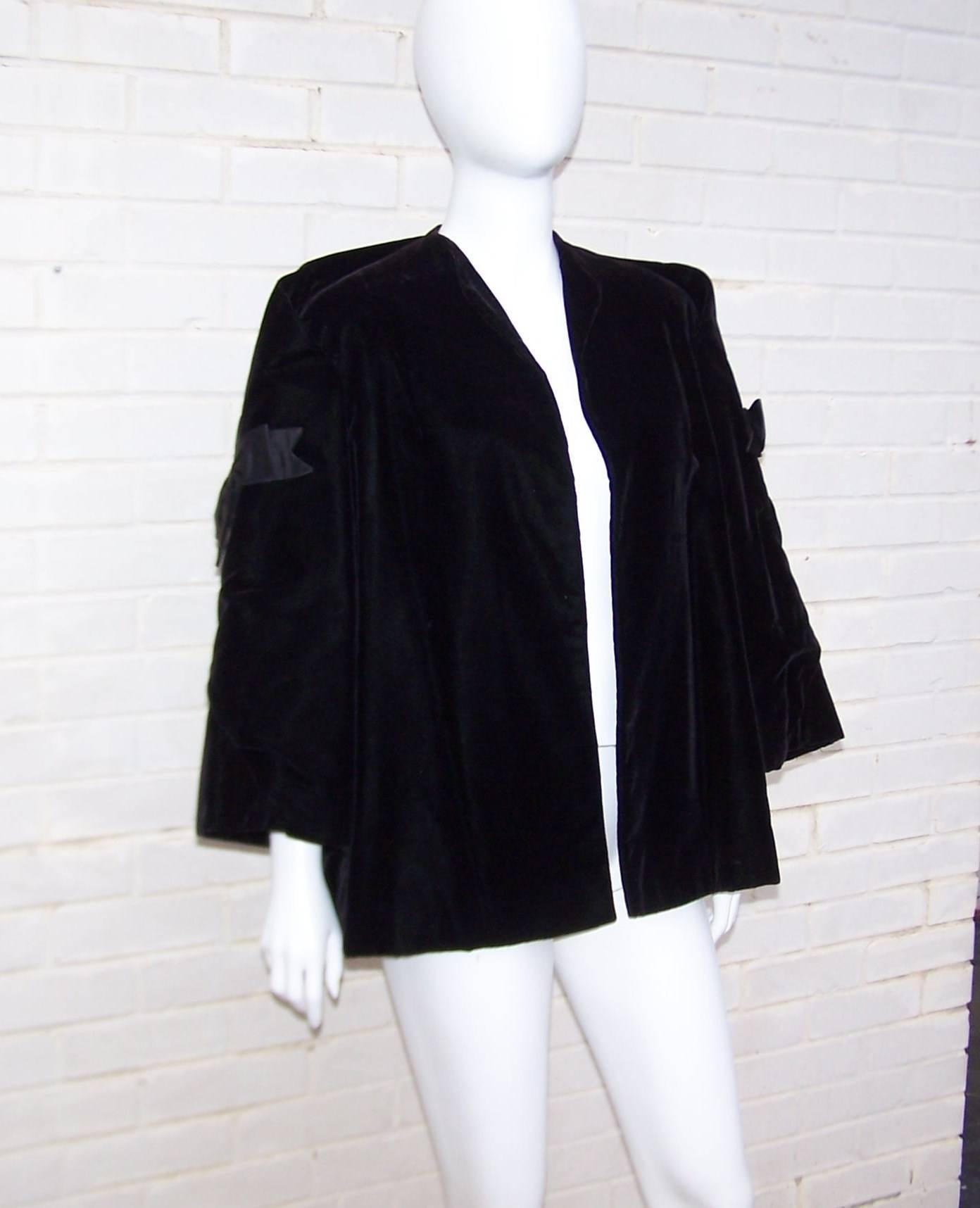 black velvet swing coat