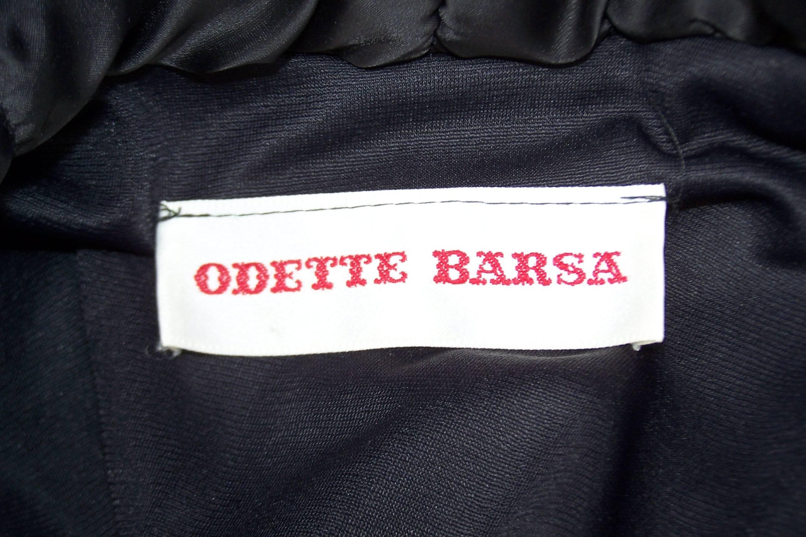 Vintage Odette Barsa Black Quilted Puffer Bed Jacket 6