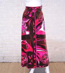 Ultra Mod C.1970 Emilio Pucci Two Piece Sweater & Velvet Maxi Skirt Set
