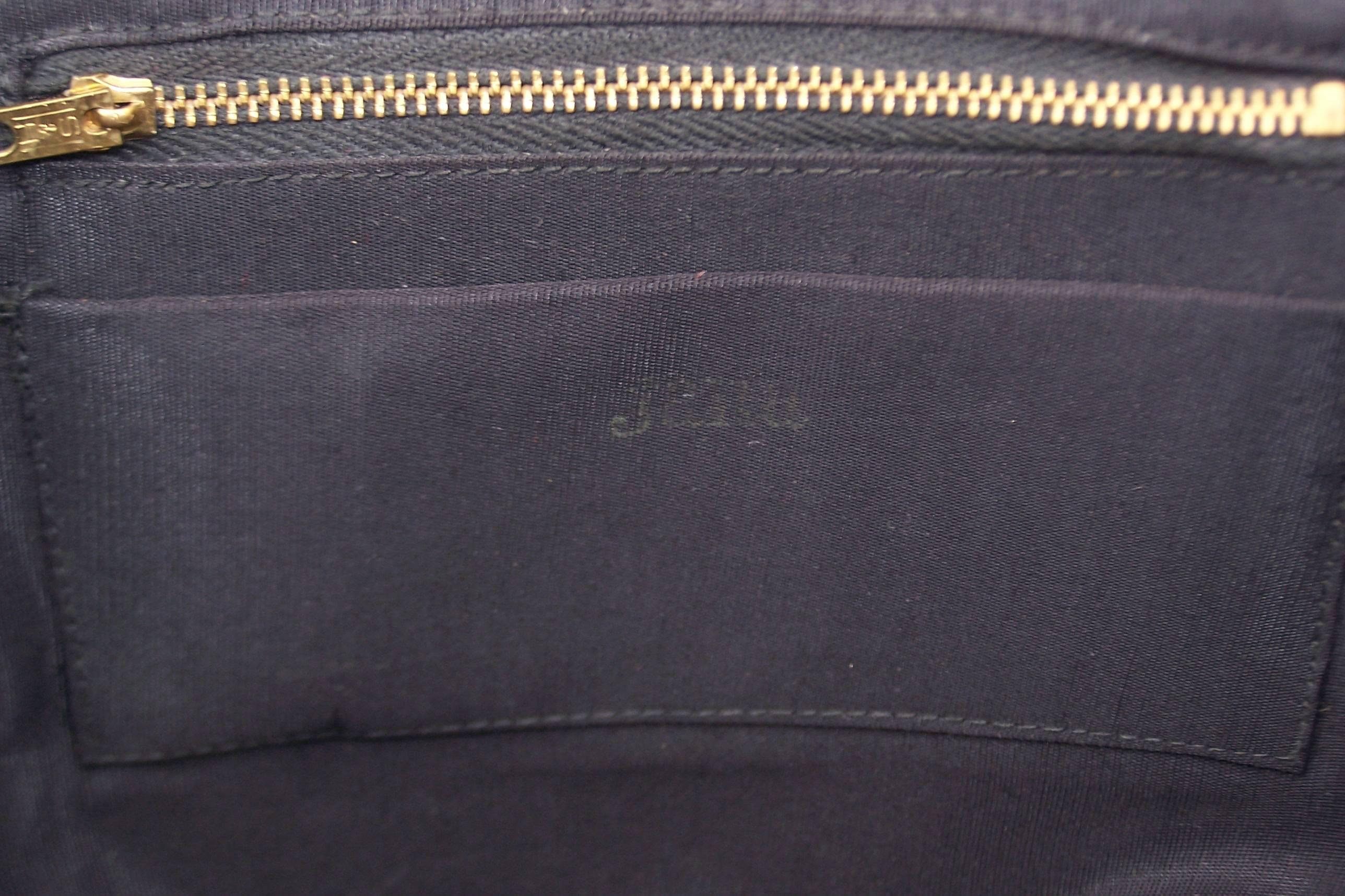 Rose Covered C.1960 Jana Carpetbag Handbag With Black Leather Handle  2
