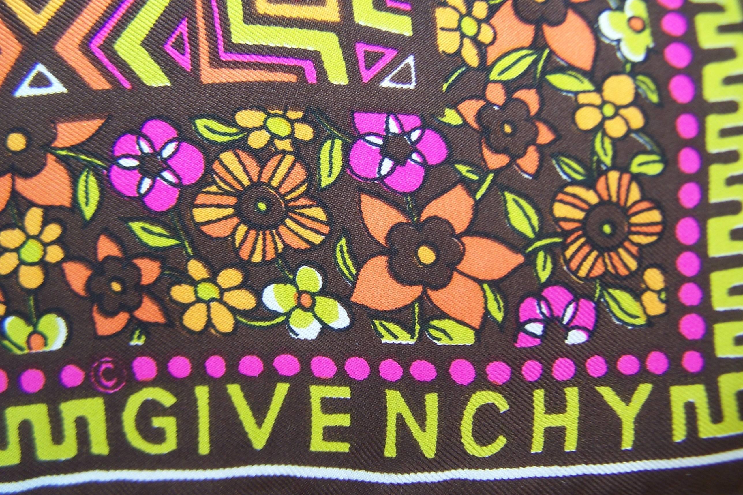 Mod & Colorful C.1970 Givenchy Silk Scarf 3