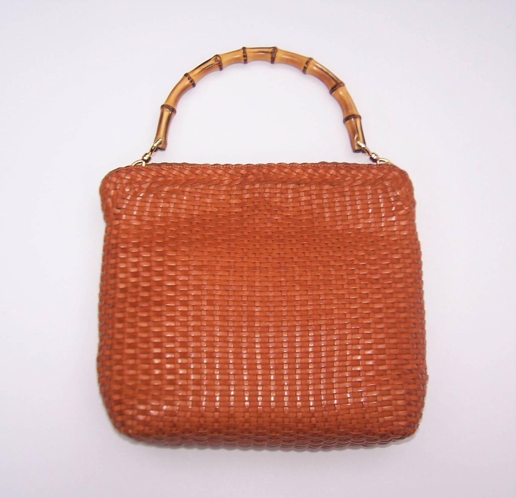 woven leather handbags