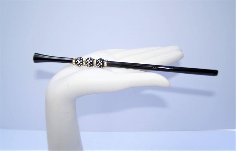 Ultra Glam 1950's Austrian Black Cigarette Holder With Rhinestones