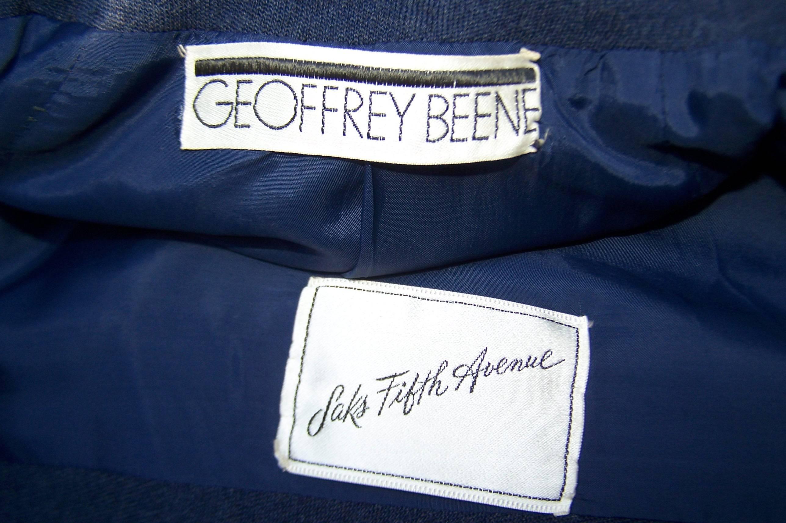 Outstanding 1960's Geoffrey Beene Blue & Gray Dress & Coat Ensemble 5