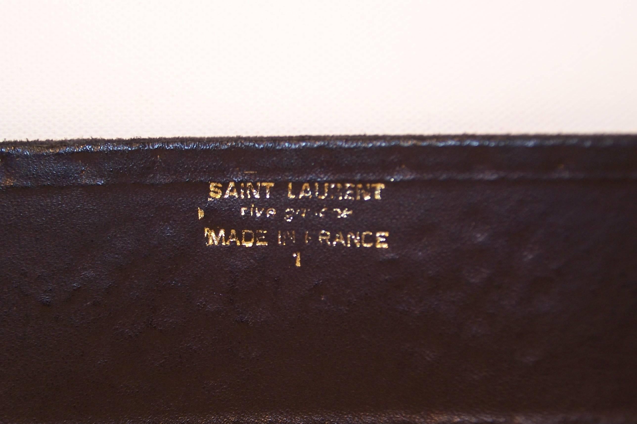1970's Yves Saint Laurent Rive Gauche Blue Suede Studded Belt 5