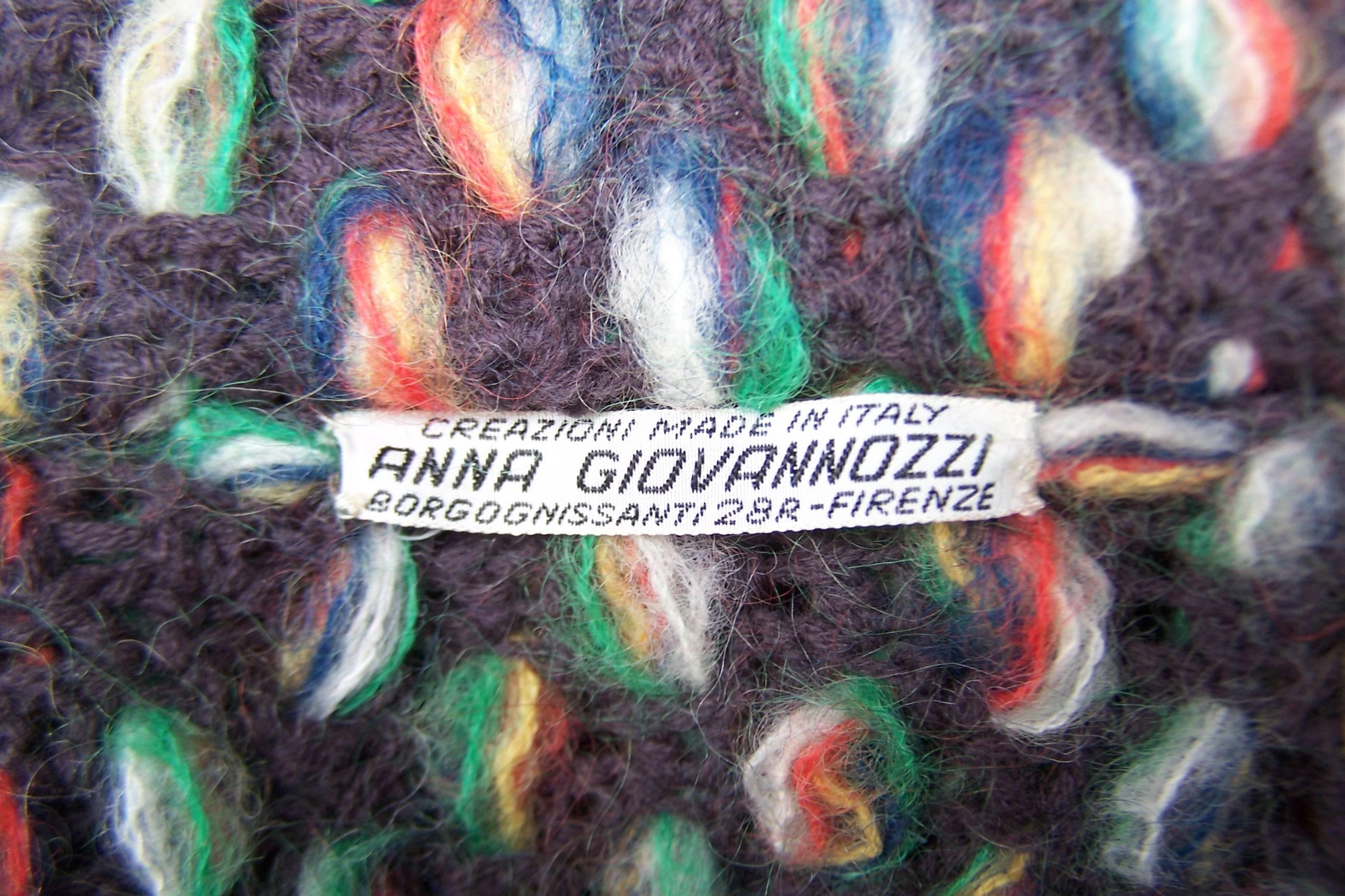 Vibrant 1960's Anna Giovannozzi Multi Color Cardigan Sweater 5