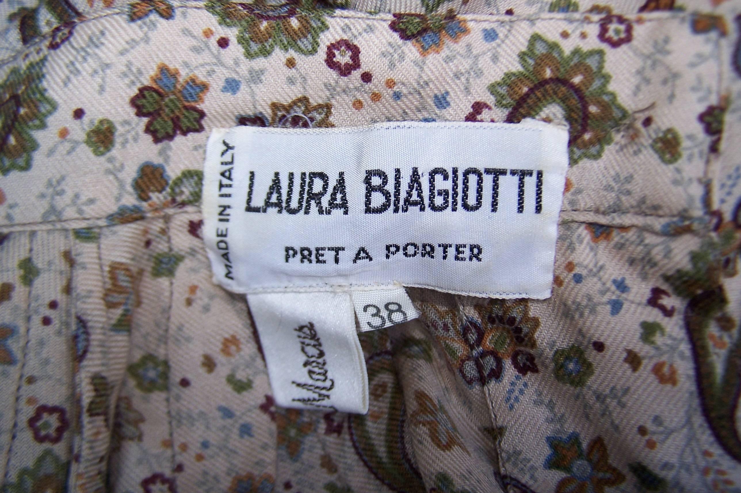 Fun 1970's Laura Biagiotti Romper Jumpsuit With Paisley Print 5