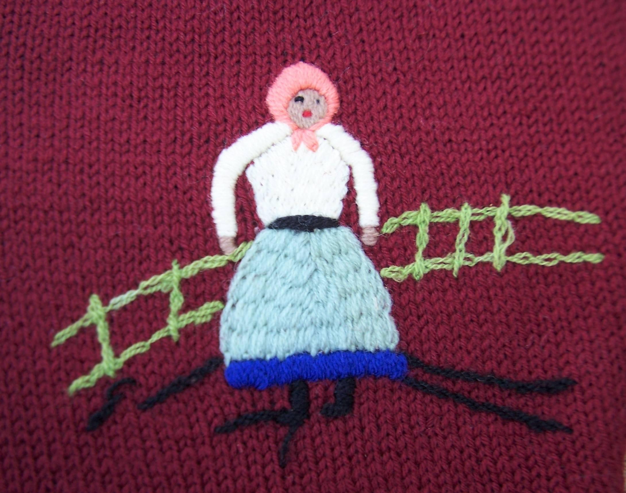 Charming C.1970 Hand Made Folk Art Sweater Vest 1