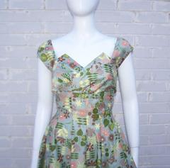 1950's Jay Original for Mel Warshaw Modernist Floral Cotton Sundress