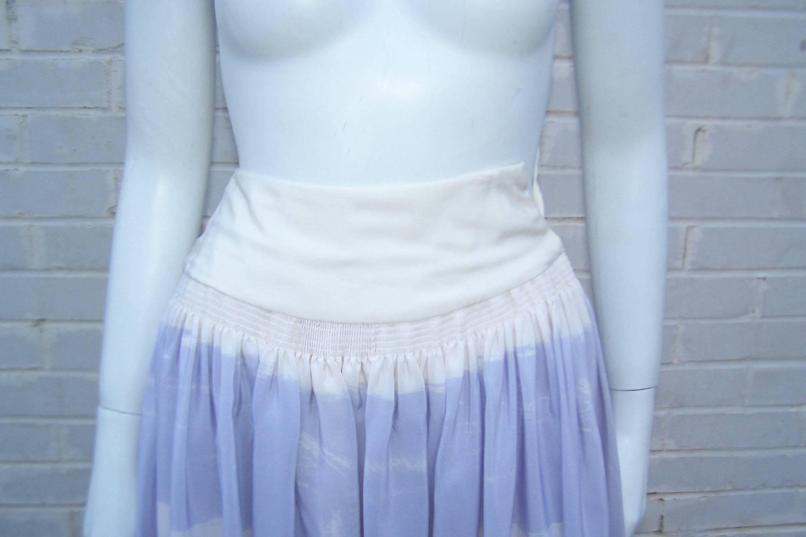 Lovely 1970's Michaele Vollbracht Pastel Silk Halter Dress With Wrap 4